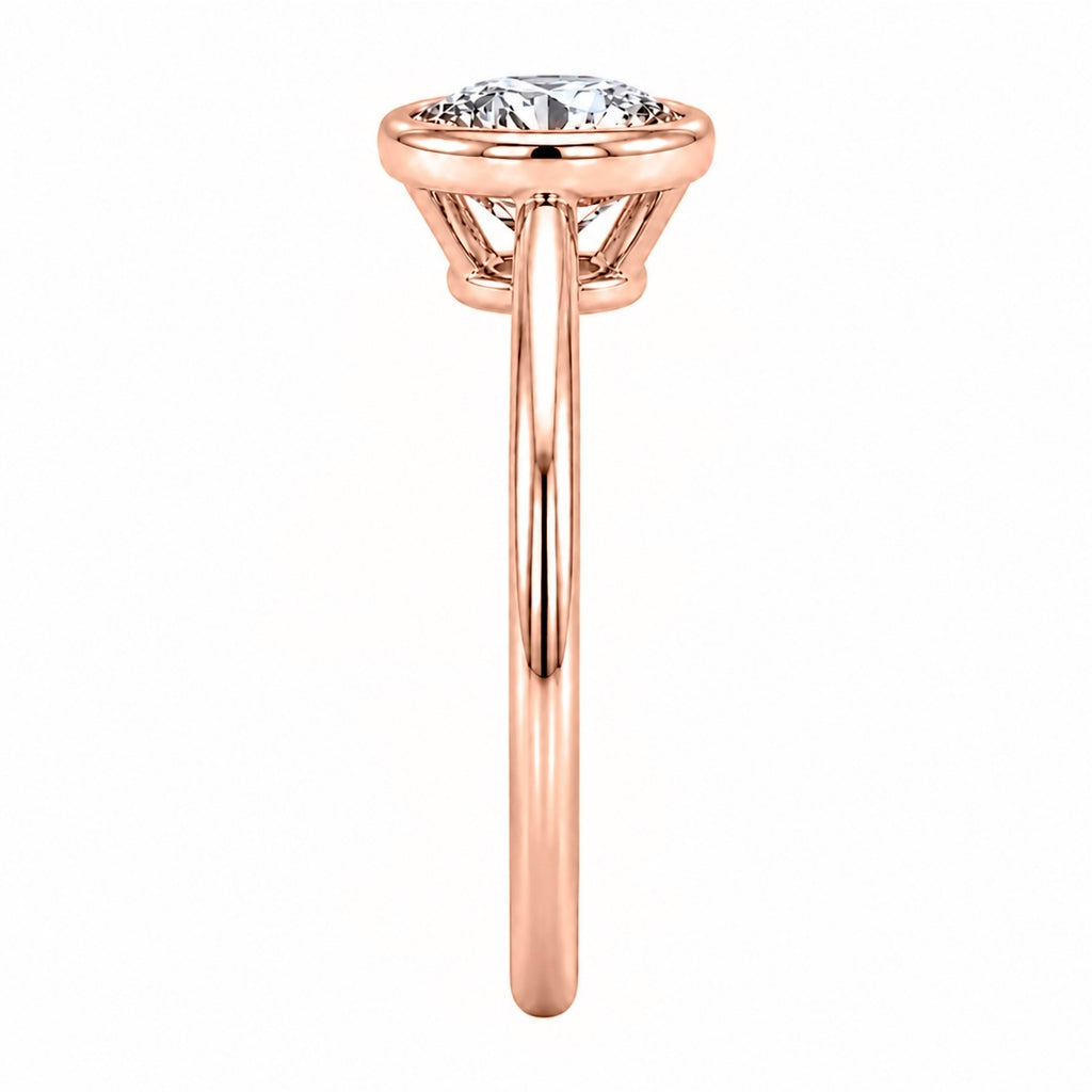 Venturant 1.00-6.00 Carat T.W. IGI certified Round-cut Lab Grown Diamond (D/VS+) 14K Gold Bezel Set Ring