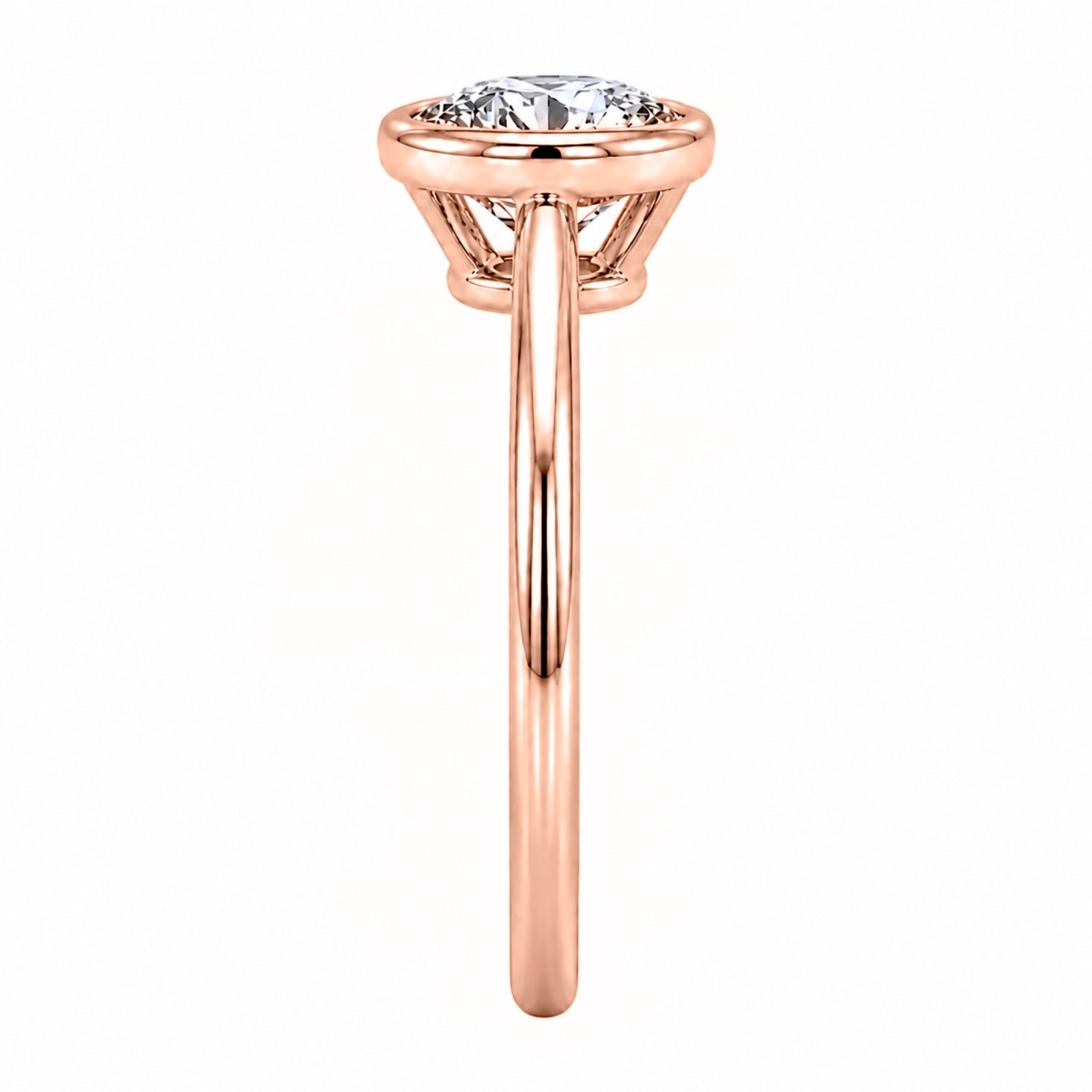 Venturant 1.00-6.00 Carat T.W. IGI certified Round-cut Lab Grown Diamond (D/VS+) 14K Gold Bezel Set Ring