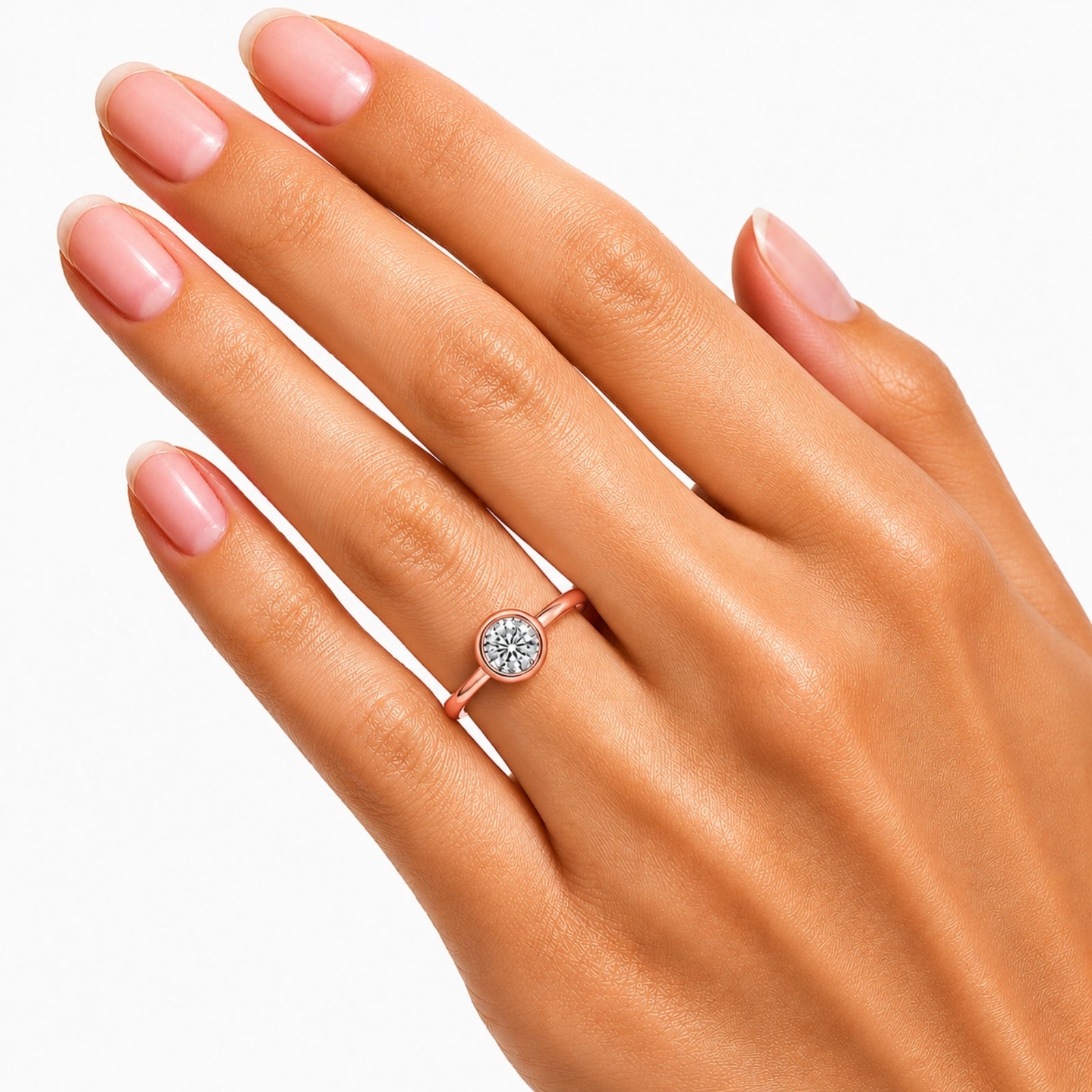 Venturant 1.00-6.00 Carat T.W. IGI certified Round-cut Lab Grown Diamond (D/VS+) 14K Gold Bezel Set Ring