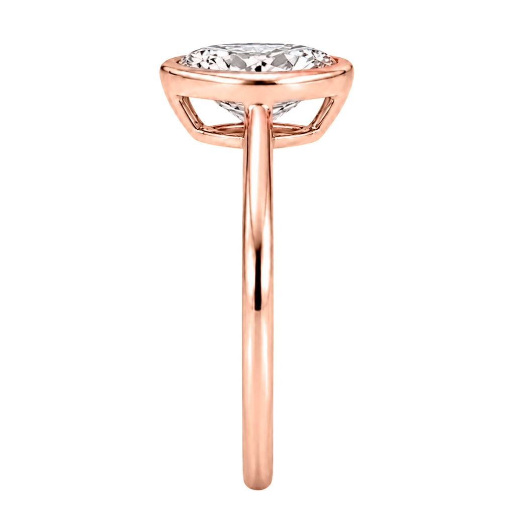 Venturant 1.00-6.00 Carat T.W. IGI certified Pear-cut Lab Grown Diamond (D/VS+) 14K Gold Bezel Set Ring