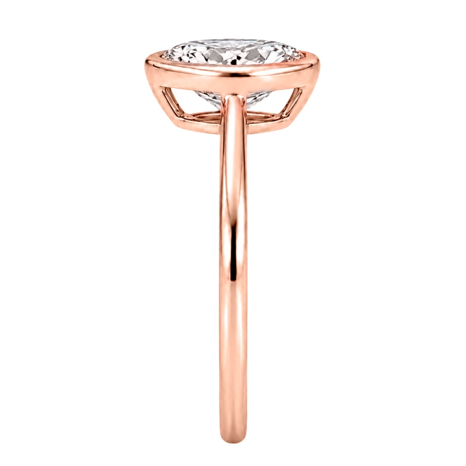 Venturant 1.00-6.00 Carat T.W. IGI certified Pear-cut Lab Grown Diamond (D/VS+) 14K Gold Bezel Set Ring