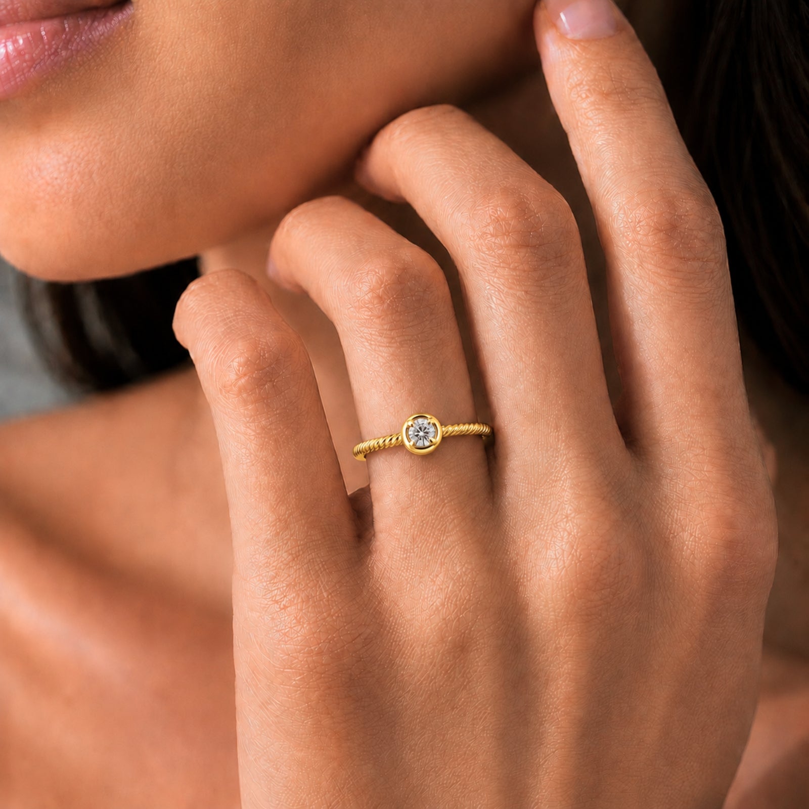 Venturant 1/6 Carat T.W. Round-cut Lab Grown Diamond (F/VS+) 14K Gold Ring