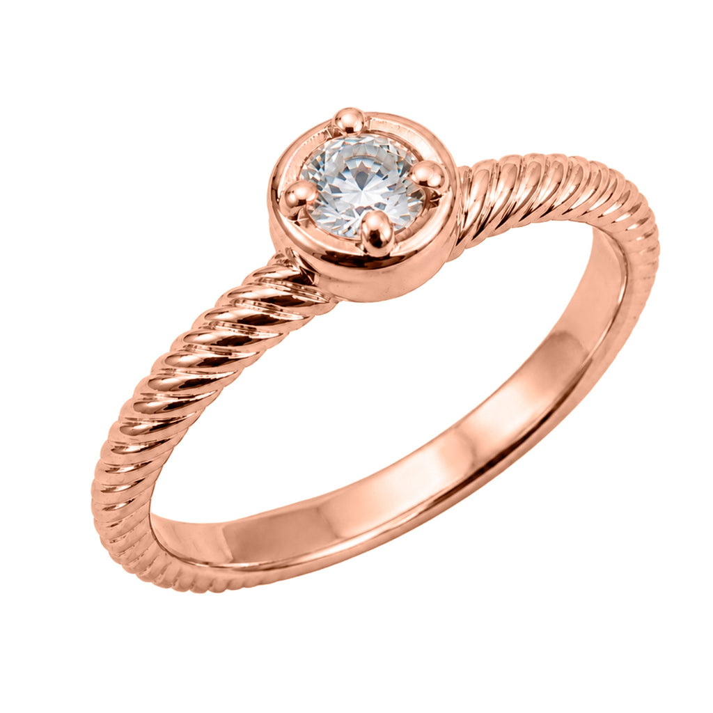 Venturant 1/6 Carat T.W. Round-cut Lab Grown Diamond (F/VS+) 14K Gold Ring