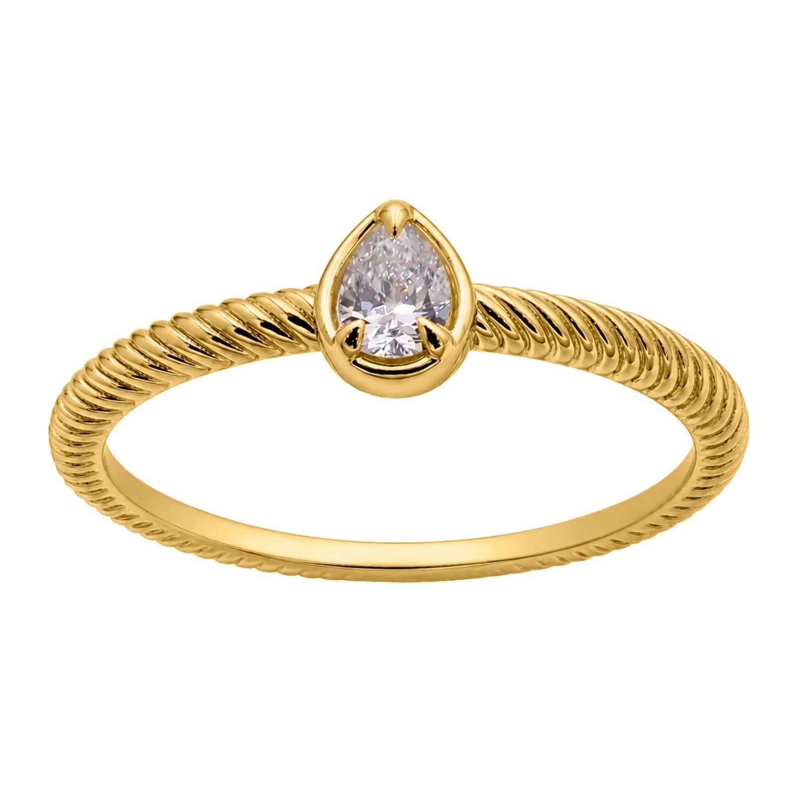 Venturant 1/5 Carat T.W. Pear-cut Lab Grown Diamond (F/VS+) 14K Gold Ring