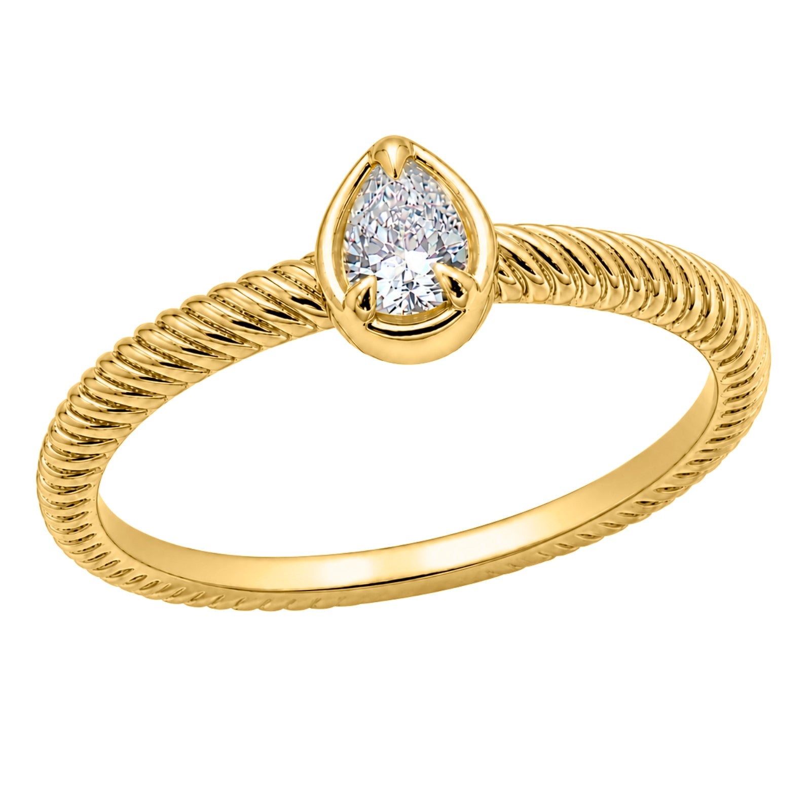 Venturant 1/5 Carat T.W. Pear-cut Lab Grown Diamond (F/VS+) 14K Gold Ring