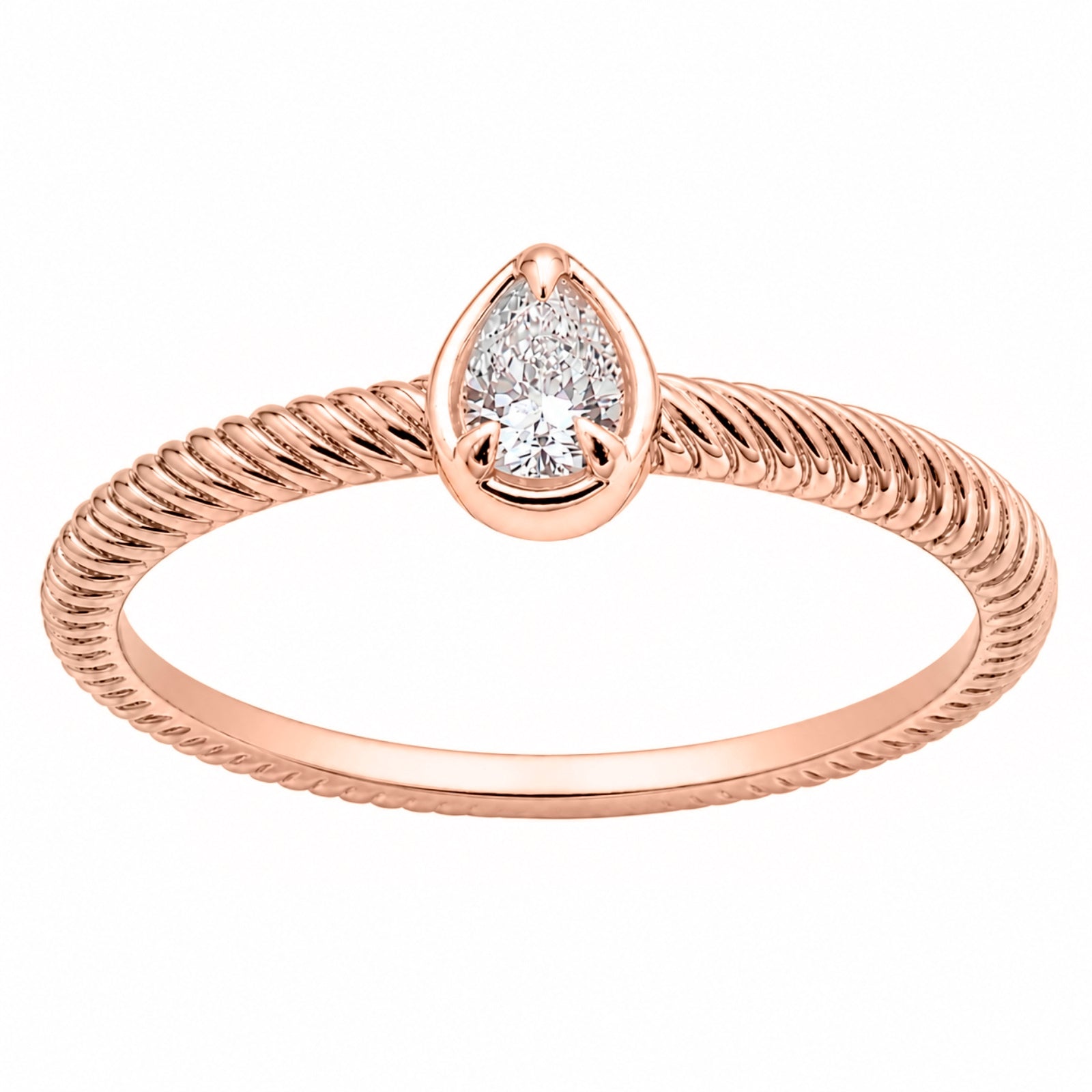Venturant 1/5 Carat T.W. Pear-cut Lab Grown Diamond (F/VS+) 14K Gold Ring