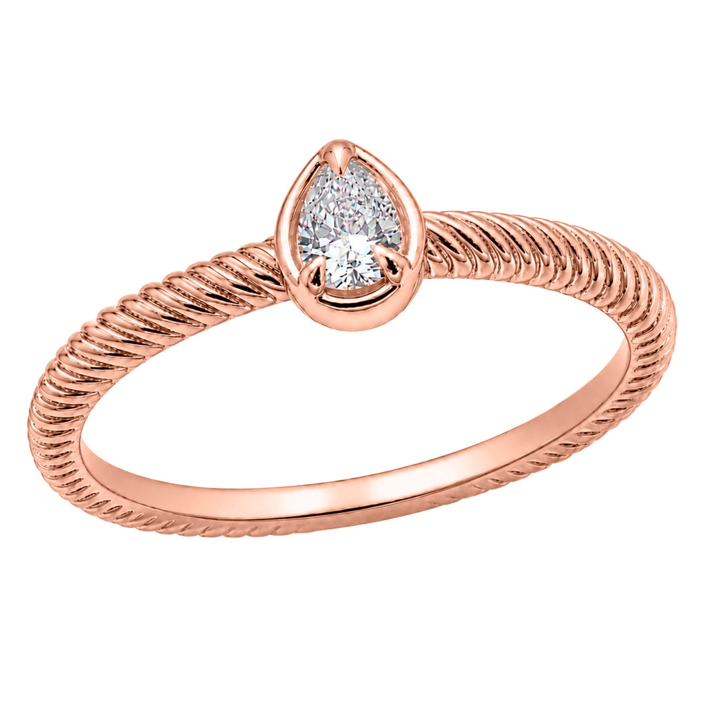 Venturant 1/5 Carat T.W. Pear-cut Lab Grown Diamond (F/VS+) 14K Gold Ring