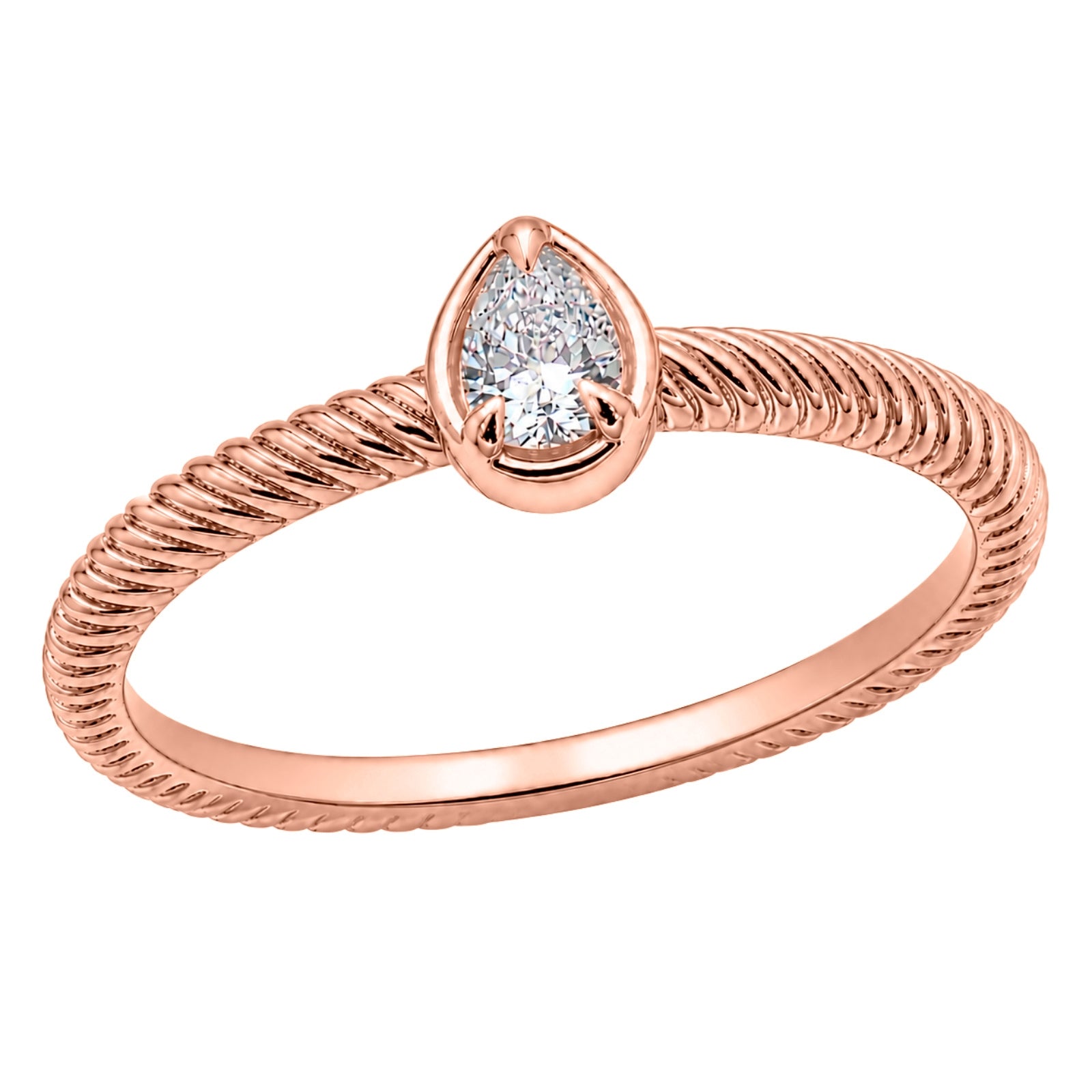 Venturant 1/5 Carat T.W. Pear-cut Lab Grown Diamond (F/VS+) 14K Gold Ring