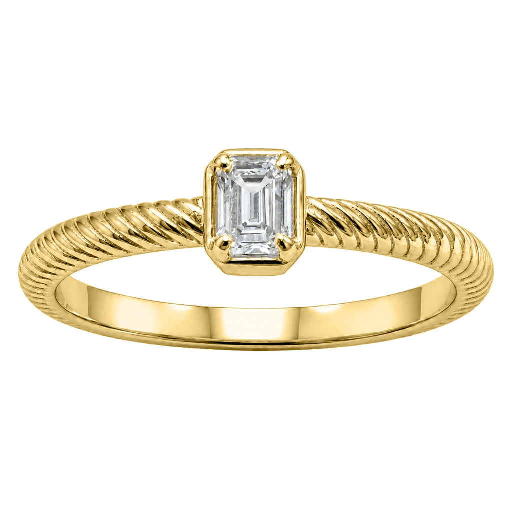 Venturant 1/5 Carat T.W. Emerald-cut Lab Grown Diamond (F/VS+) 14K Gold Ring