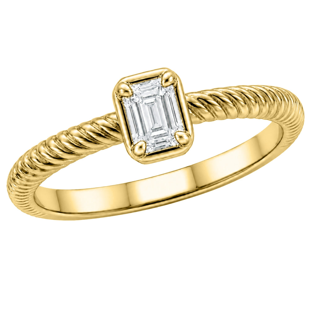 Venturant 1/5 Carat T.W. Emerald-cut Lab Grown Diamond (F/VS+) 14K Gold Ring