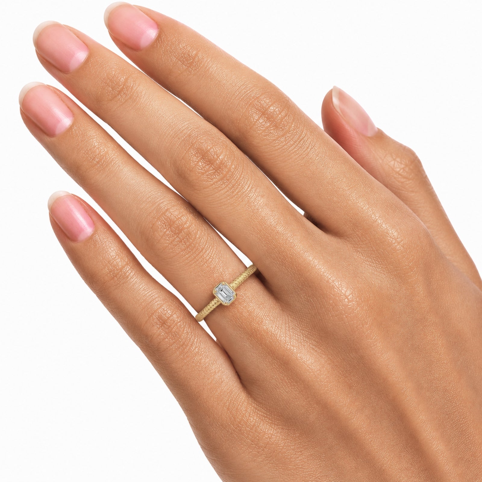 Venturant 1/5 Carat T.W. Emerald-cut Lab Grown Diamond (F/VS+) 14K Gold Ring