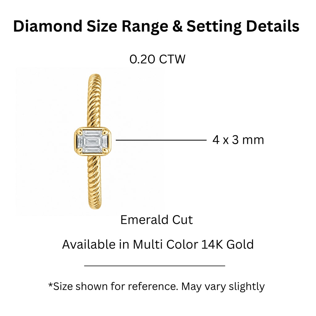 Venturant 1/5 Carat T.W. Emerald-cut Lab Grown Diamond (F/VS+) 14K Gold Ring