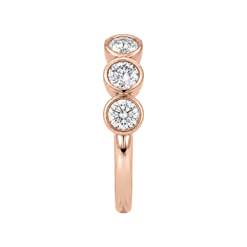 Venturant 3.00 Carat T.W. Round-cut Lab Grown Diamond (F/VS+) 14K Gold Bezel Set 5 Stone Band Ring