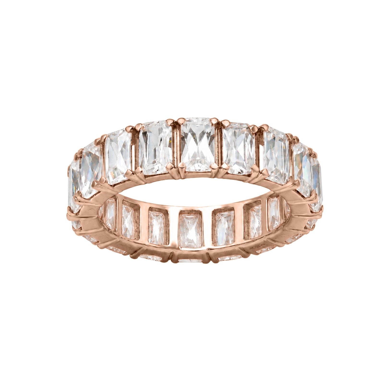 Venturant 5.00 - 7.00 Carat T.W. Emerald-cut Lab Grown Diamond (F/VS+) 14K Gold Eternity Band Ring