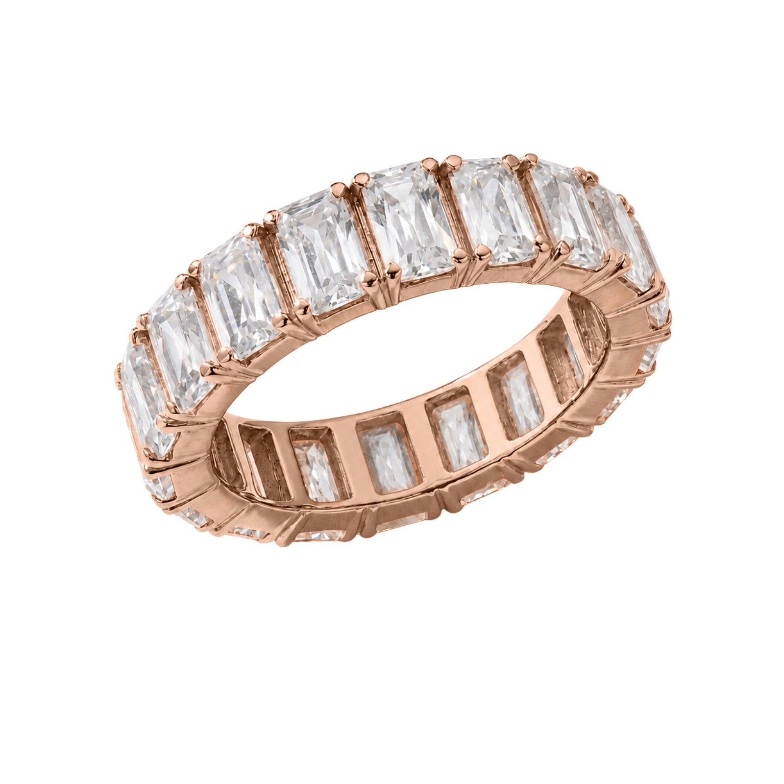 Venturant 5.00 - 7.00 Carat T.W. Emerald-cut Lab Grown Diamond (F/VS+) 14K Gold Eternity Band Ring