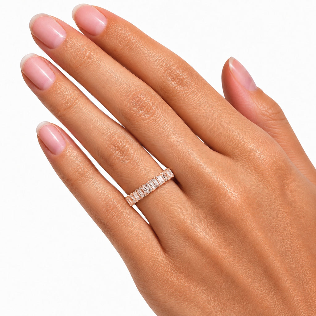 Venturant 5.00 - 7.00 Carat T.W. Emerald-cut Lab Grown Diamond (F/VS+) 14K Gold Eternity Band Ring