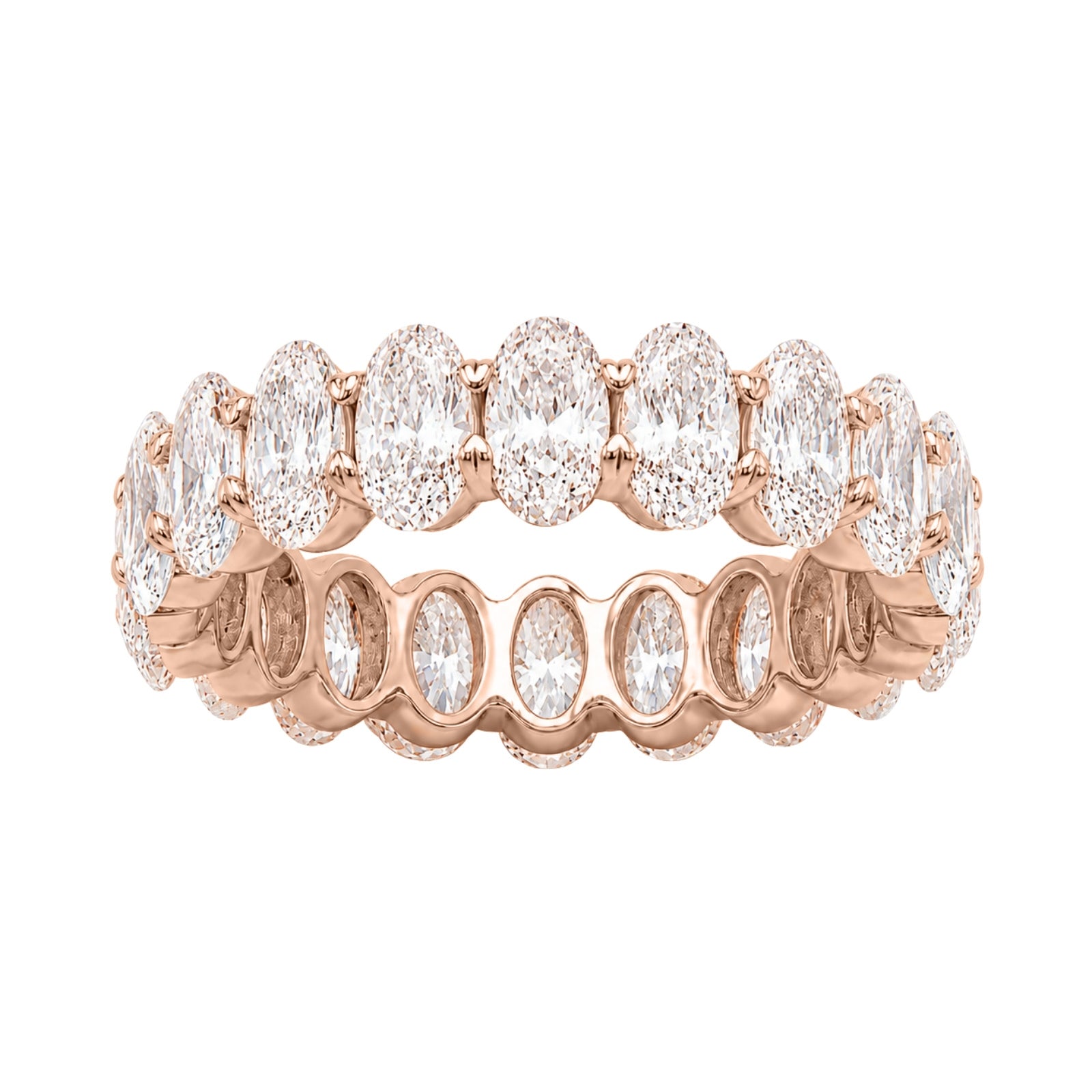 Venturant 5.00 - 7.00 Carat T.W. Oval-cut Lab Grown Diamond (F/VS+) 14K Gold Eternity Band Ring
