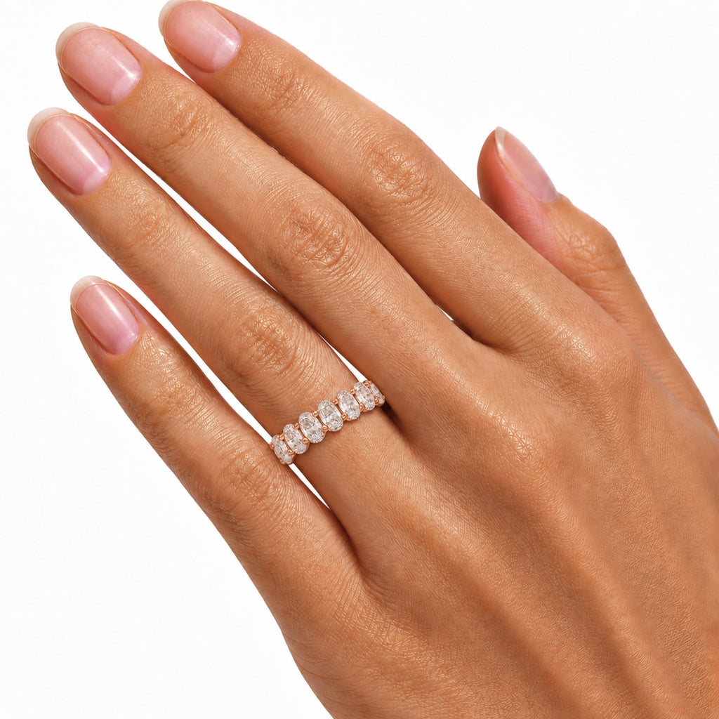 Venturant 5.00 - 7.00 Carat T.W. Oval-cut Lab Grown Diamond (F/VS+) 14K Gold Eternity Band Ring