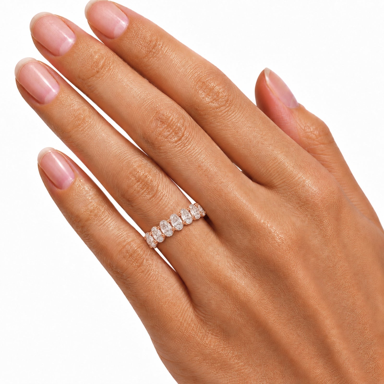 Venturant 5.00 - 7.00 Carat T.W. Oval-cut Lab Grown Diamond (F/VS+) 14K Gold Eternity Band Ring