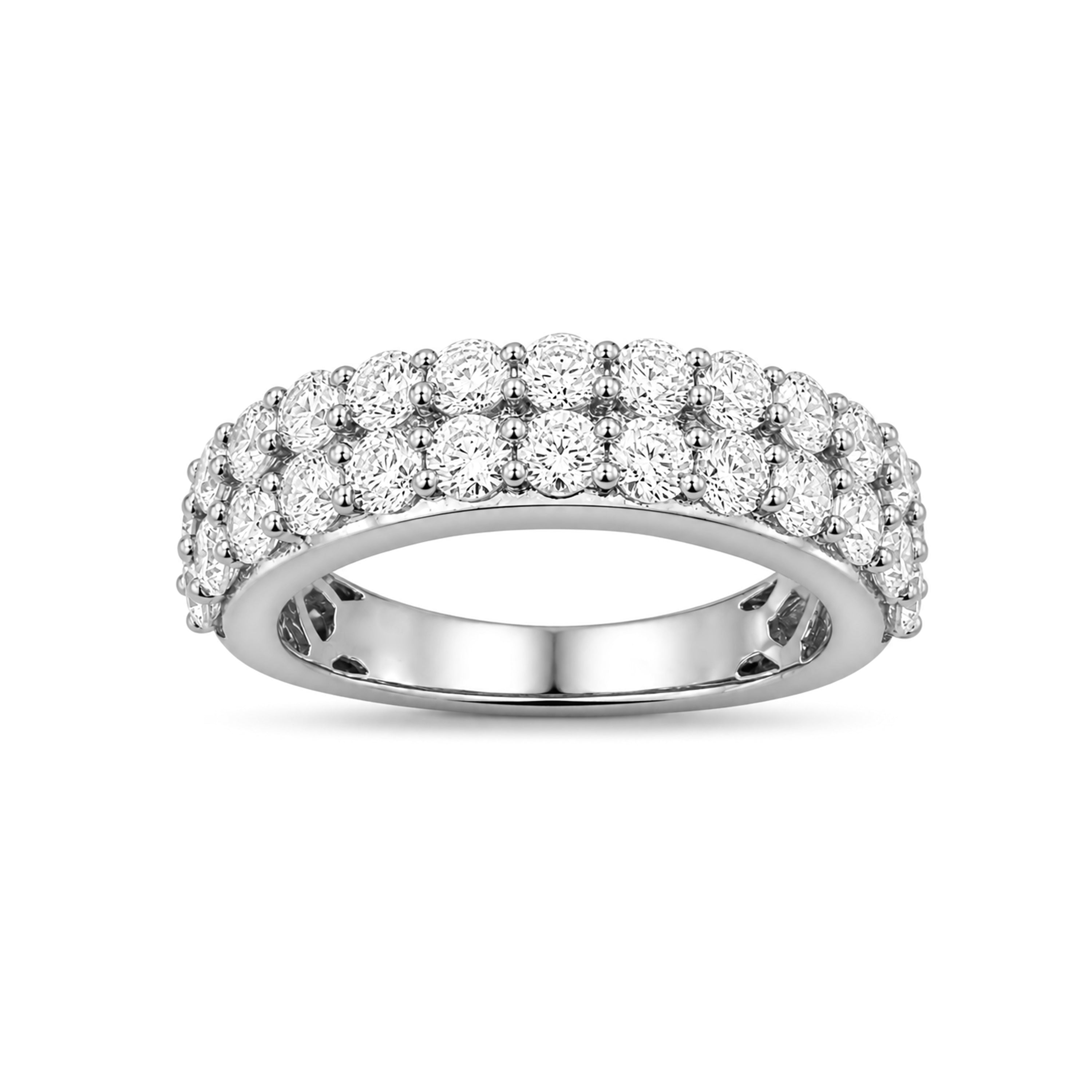 Venturant Lab Grown Diamond (F/VS+) 2.00 carat Round cut Sterling Silver Ring - Sterling Silver