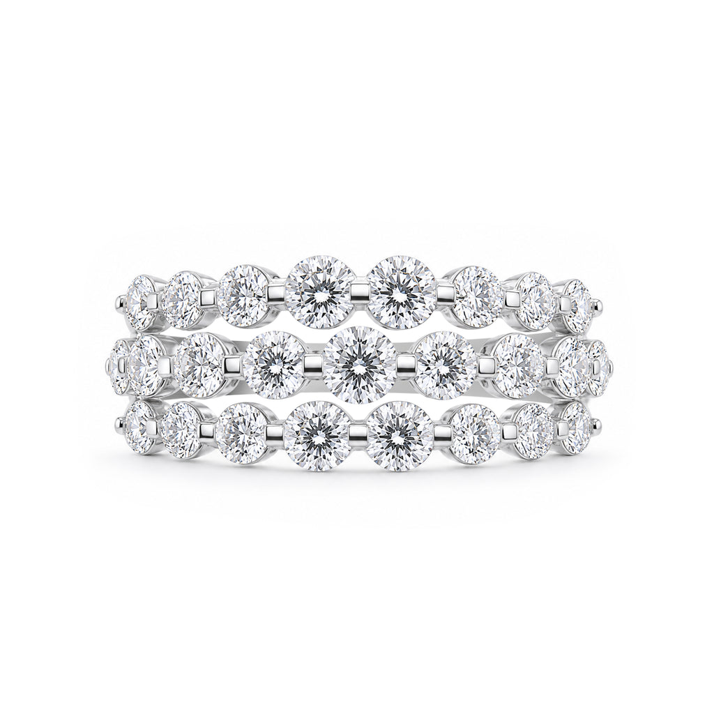 Venturant Lab Grown Diamond (F/VS+) 2.00 carat Round cut Sterling Silver Ring - Sterling Silver | Gold over Silver