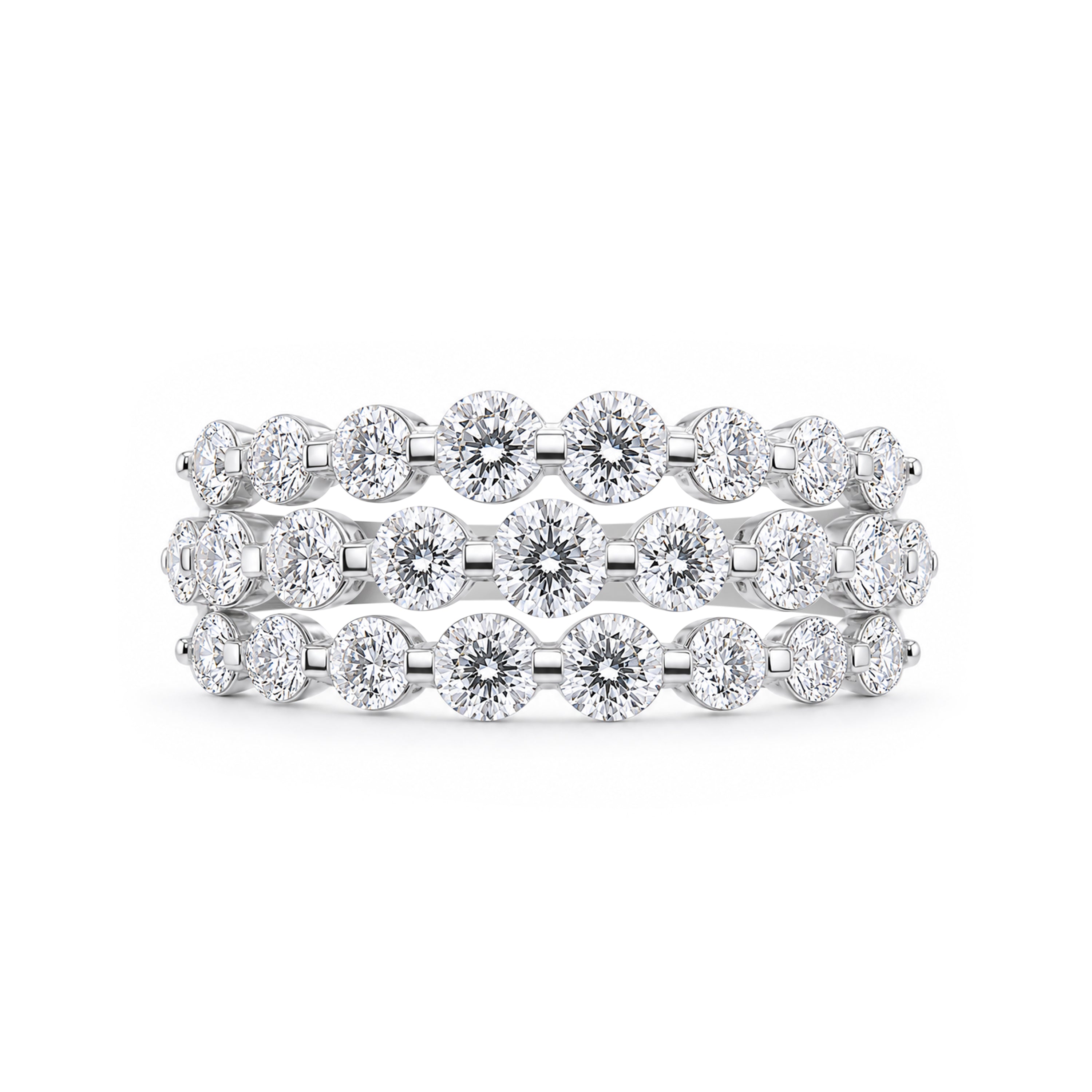 Venturant Lab Grown Diamond (F/VS+) 2.00 carat Round cut Sterling Silver Ring - Sterling Silver | Gold over Silver