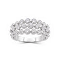 Venturant Lab Grown Diamond (F/VS+) 2.00 carat Round cut Sterling Silver Ring - Sterling Silver | Gold over Silver