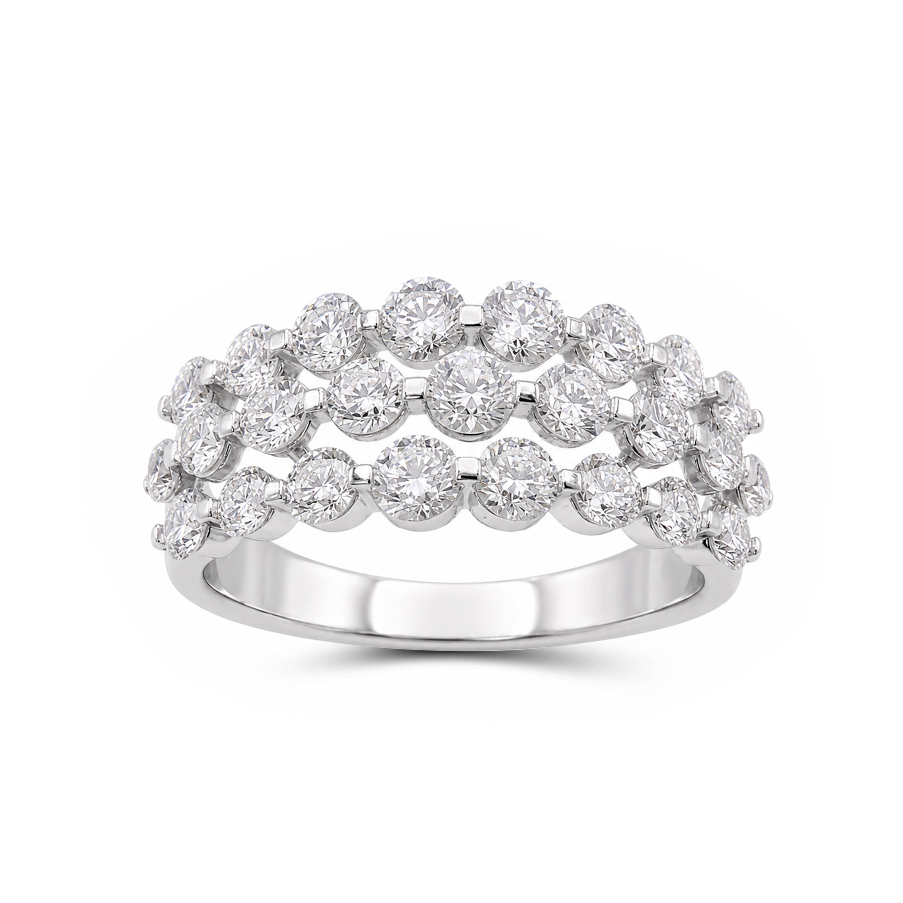 Venturant Lab Grown Diamond (F/VS+) 2.00 carat Round cut Sterling Silver Ring - Sterling Silver | Gold over Silver