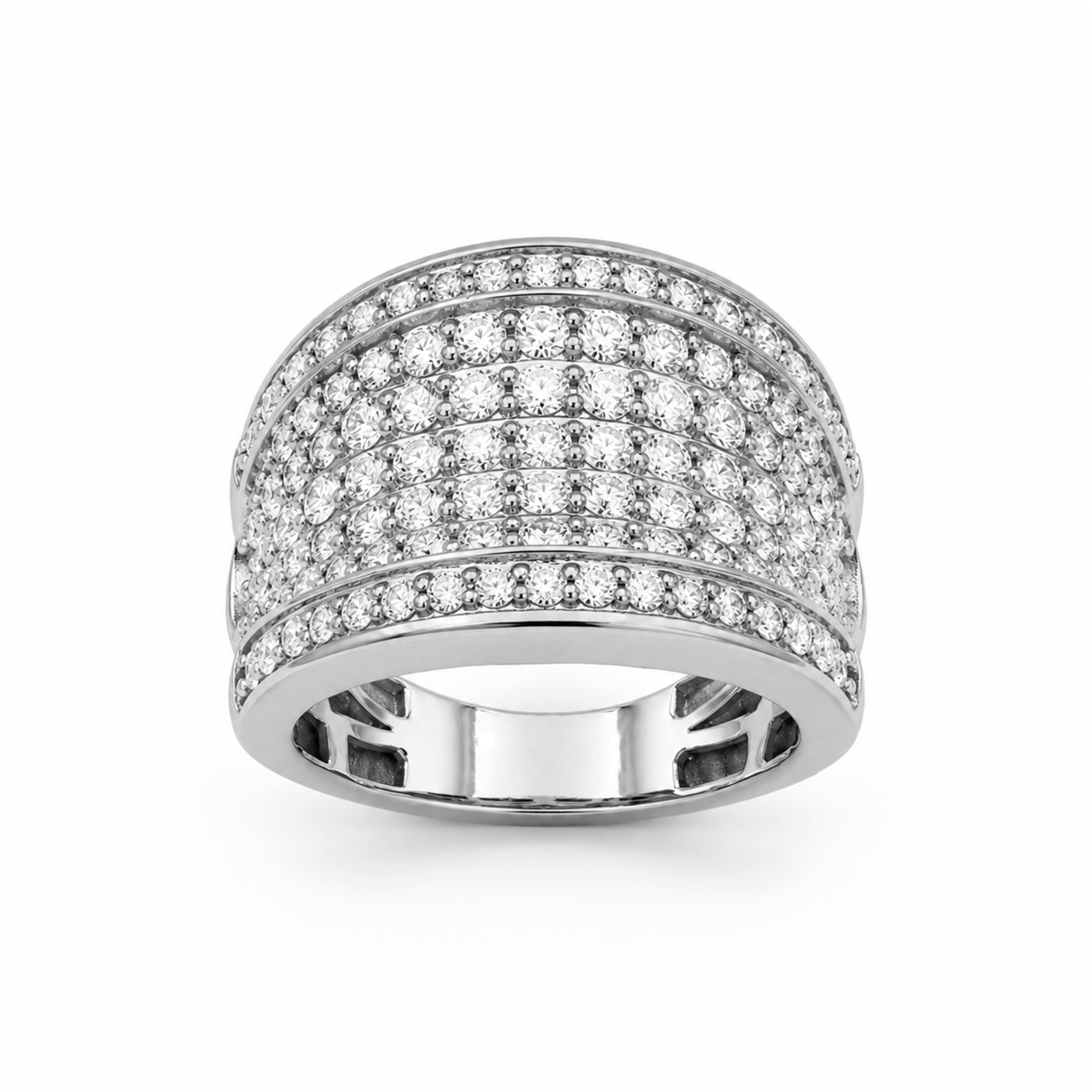 Venturant Lab Grown Diamond (F/VS+) 2.00 carat Round cut Sterling Silver Statement Ring - Sterling Silver | Gold over Silver