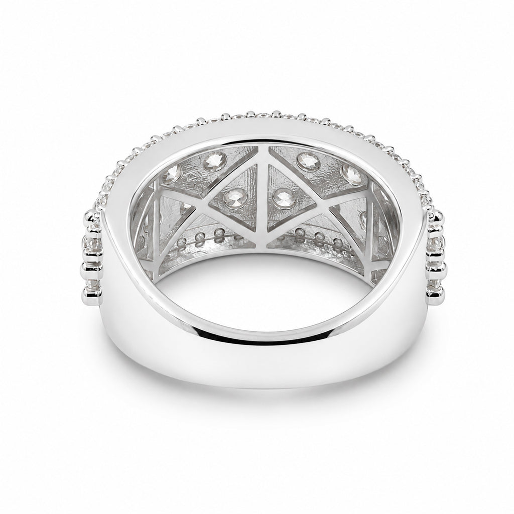 Venturant Lab Grown Diamond (F/VS+) 3.00 carat Round cut Sterling Silver Statement Ring - Sterling Silver | Gold over Silver