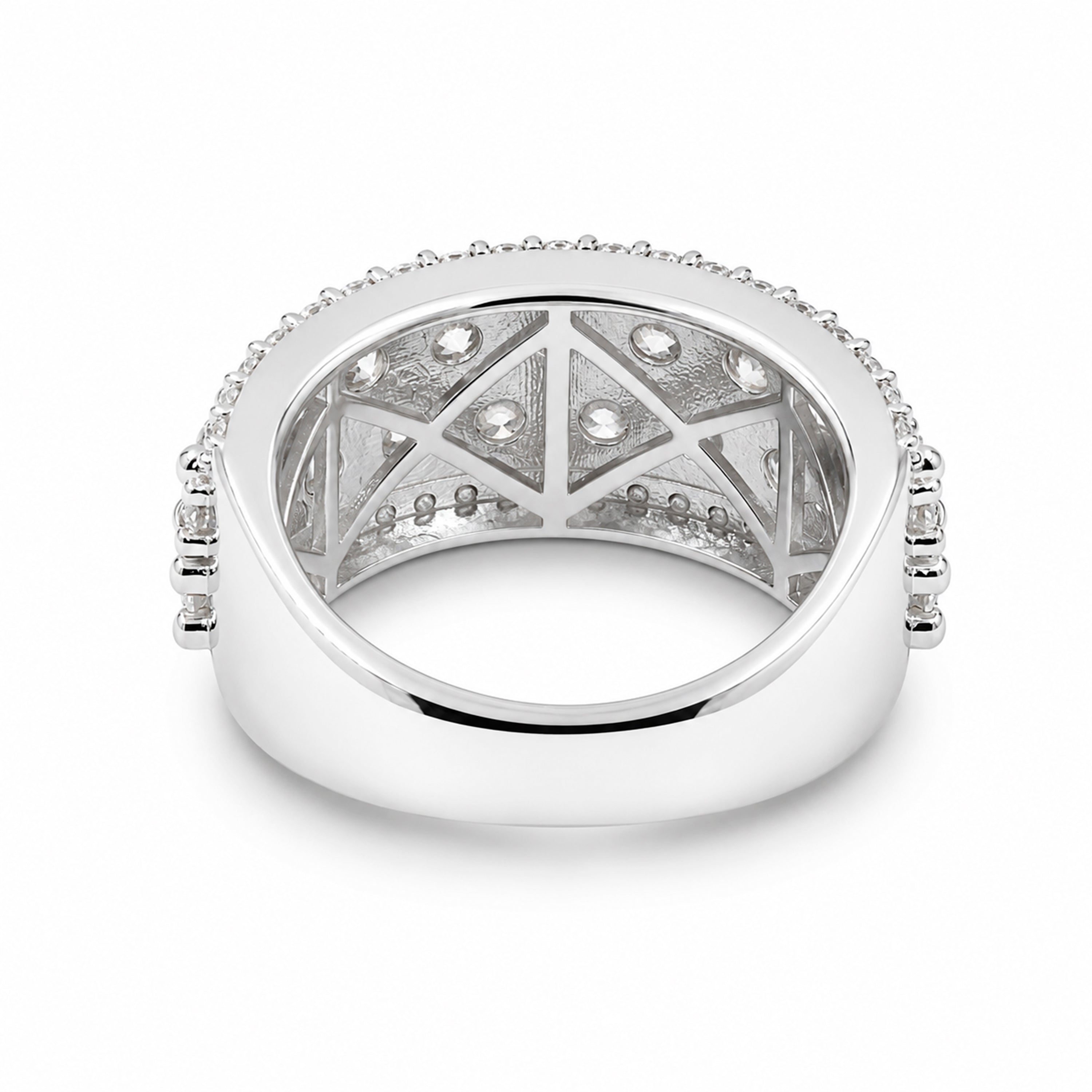 Venturant Lab Grown Diamond (F/VS+) 3.00 carat Round cut Sterling Silver Statement Ring - Sterling Silver | Gold over Silver