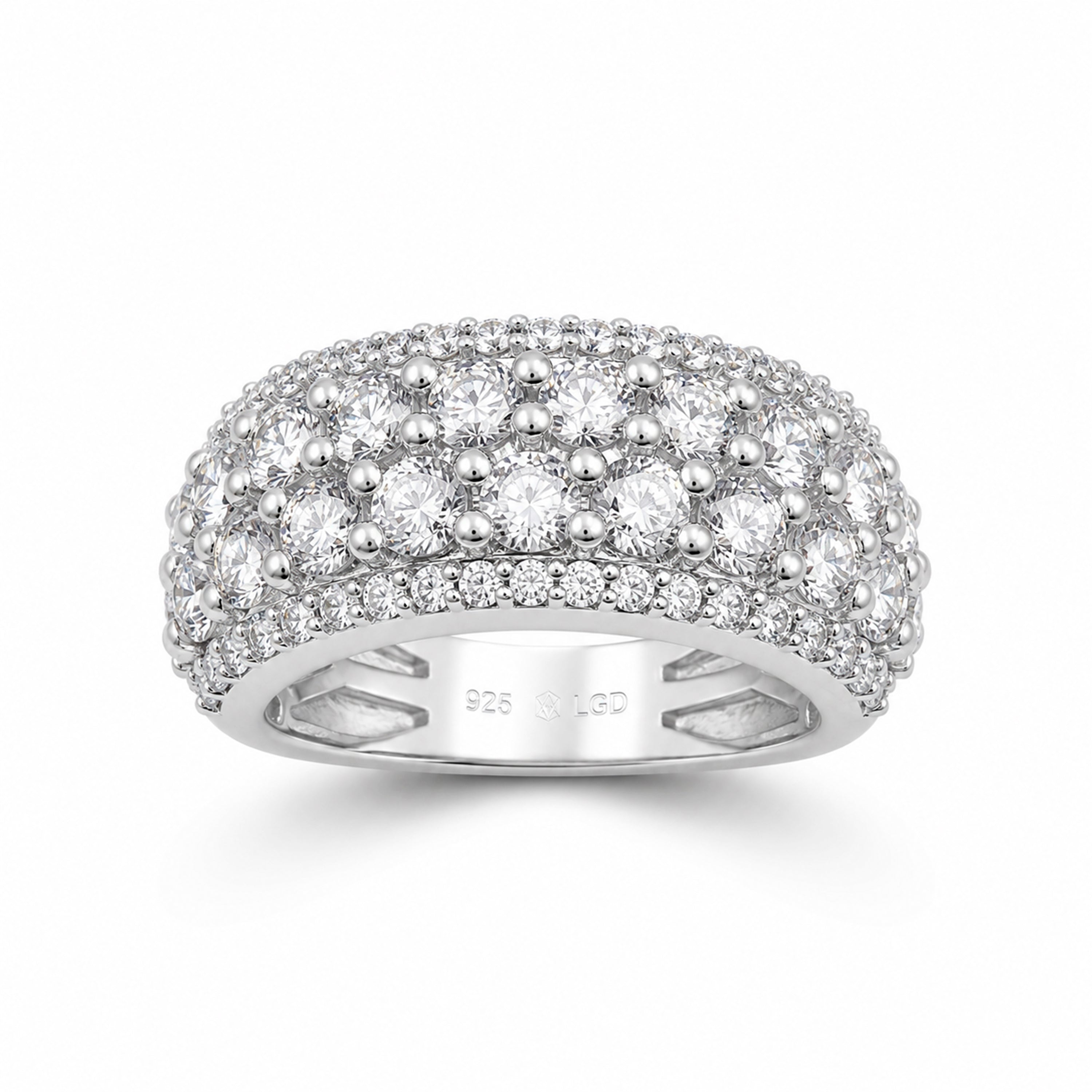 Venturant Lab Grown Diamond (F/VS+) 3.00 carat Round cut Sterling Silver Statement Ring - Sterling Silver | Gold over Silver