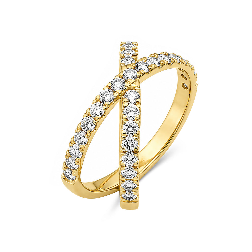 Venturant Lab Grown Diamond (F/VS+) 1.00 carat Round cut Sterling Silver Ring - Sterling Silver | Gold over Silver