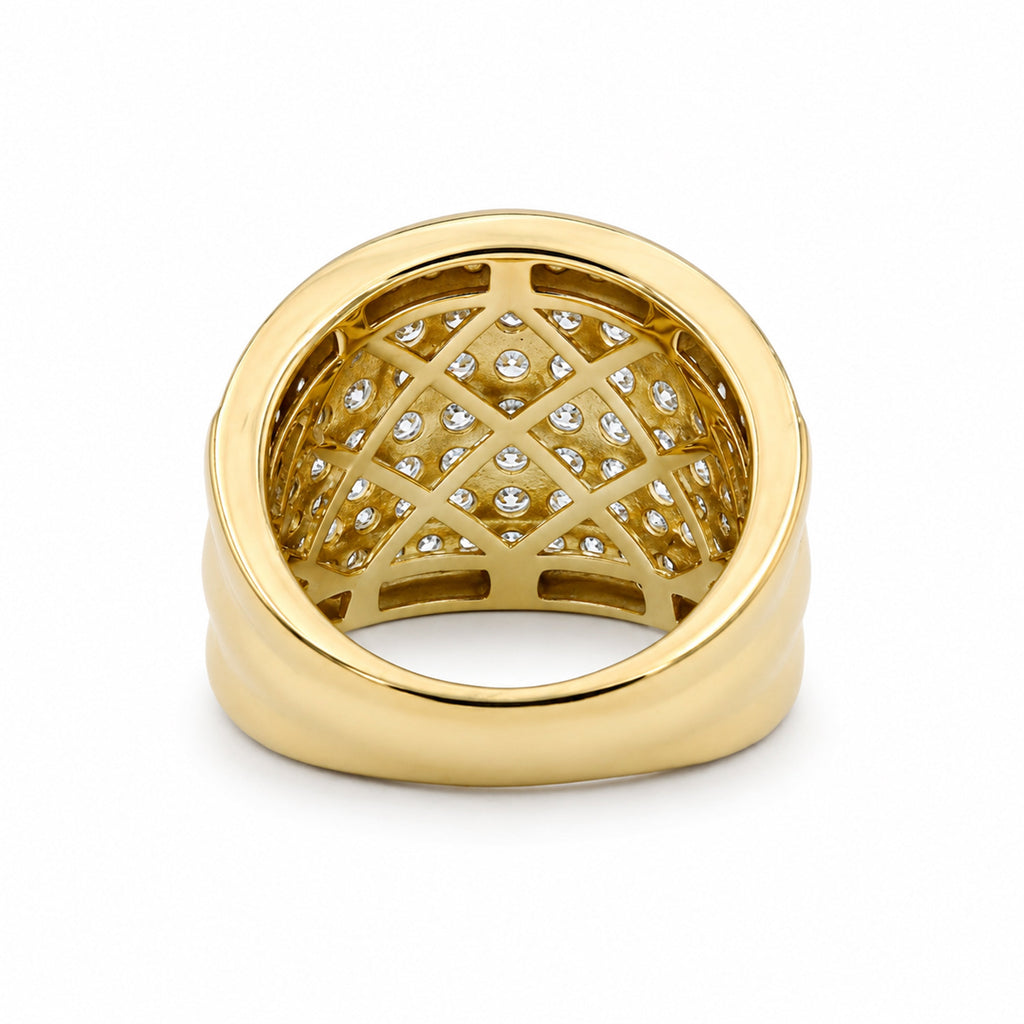 Venturant Lab Grown Diamond (F/VS+) 2.00 carat Round cut Sterling Silver Statement Ring - Sterling Silver | Gold over Silver