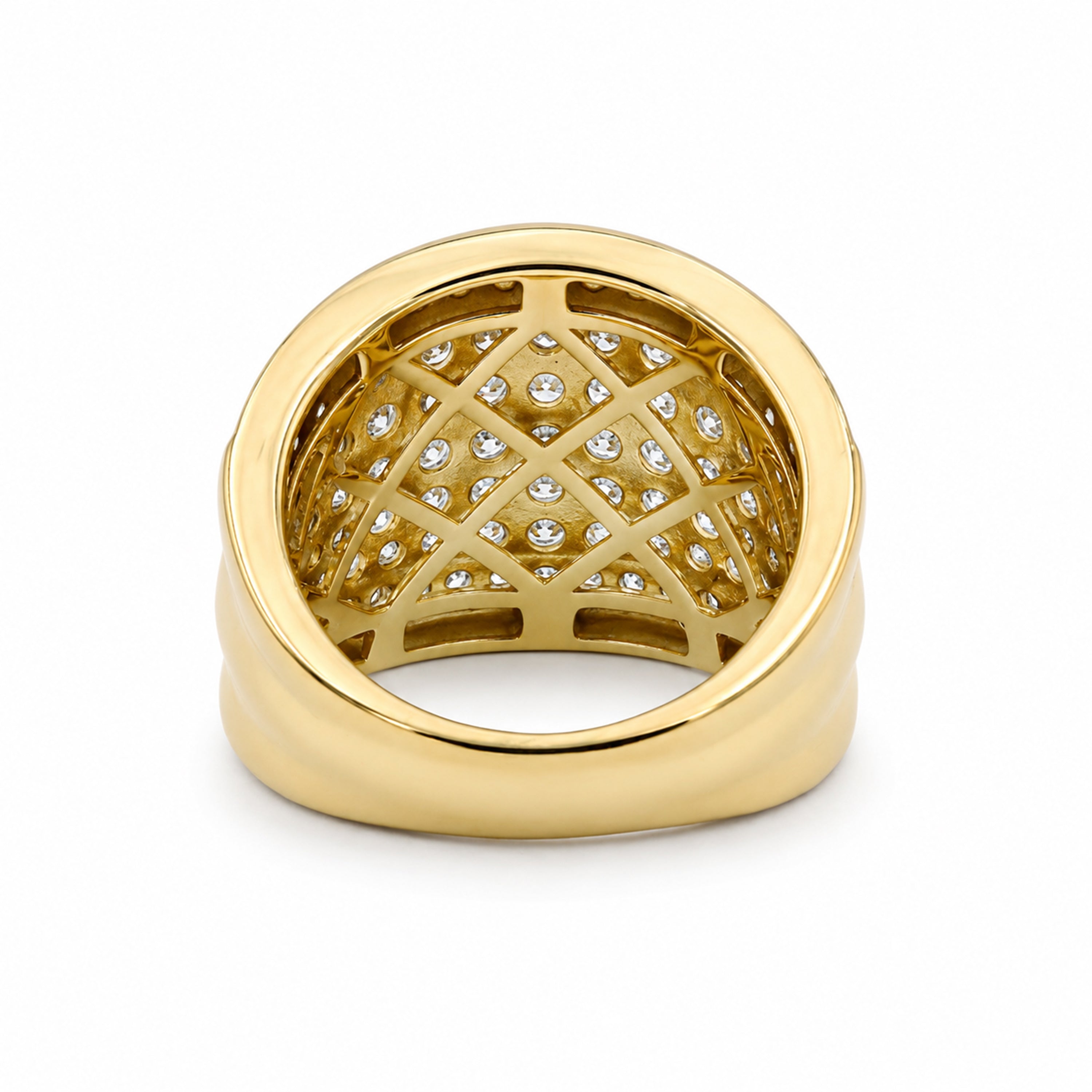 Venturant Lab Grown Diamond (F/VS+) 2.00 carat Round cut Sterling Silver Statement Ring - Sterling Silver | Gold over Silver