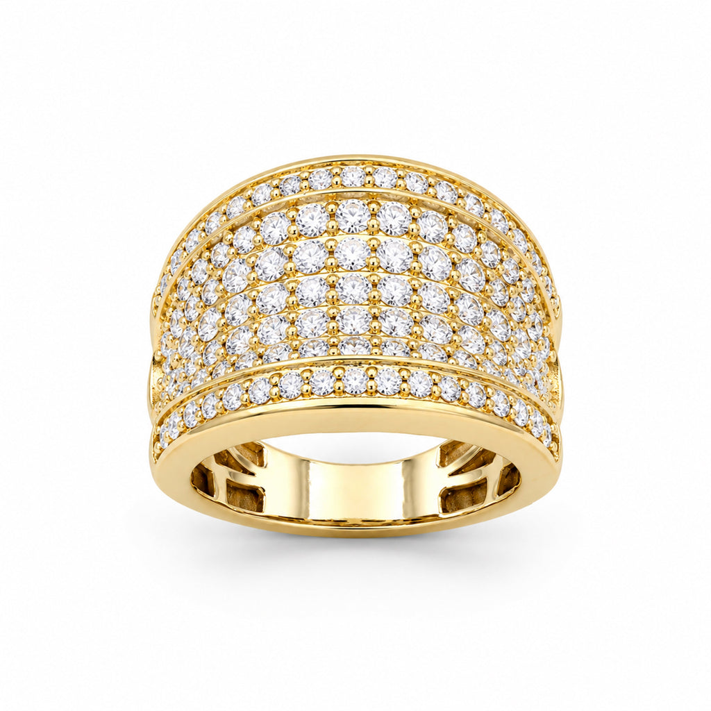 Venturant Lab Grown Diamond (F/VS+) 2.00 carat Round cut Sterling Silver Statement Ring - Sterling Silver | Gold over Silver