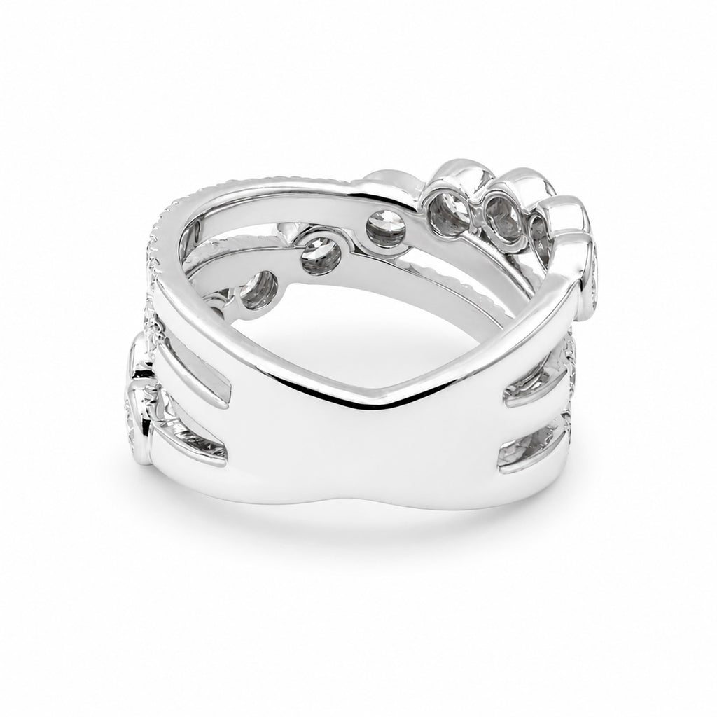 Venturant Lab Grown Diamond (F/VS+) 2.00 carat Round cut Sterling Silver Statement Ring - Sterling Silver | Gold over Silver