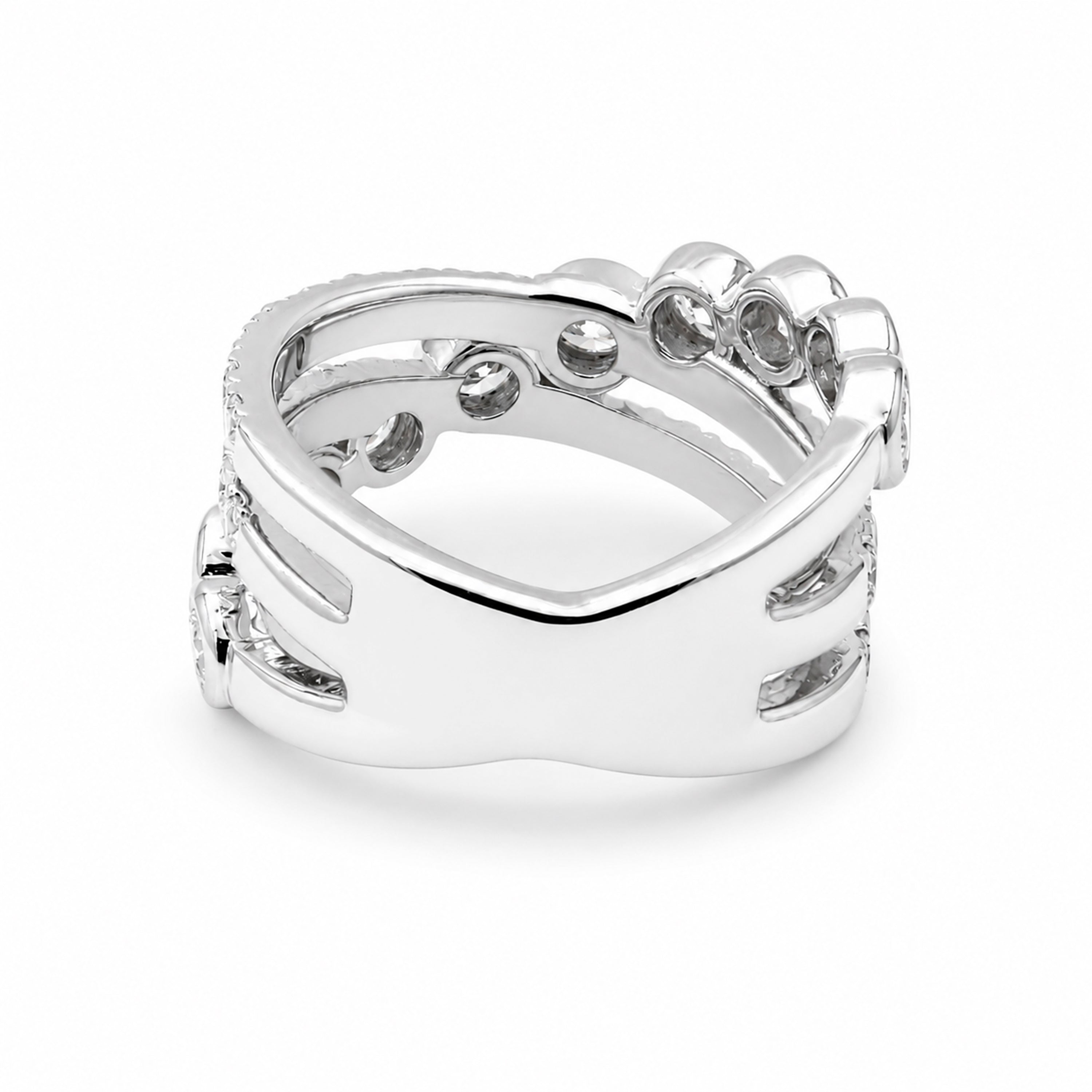 Venturant Lab Grown Diamond (F/VS+) 2.00 carat Round cut Sterling Silver Statement Ring - Sterling Silver | Gold over Silver