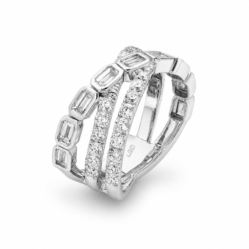 Venturant Lab Grown Diamond (F/VS+) 2.00 carat Round cut Sterling Silver Ring - Sterling Silver