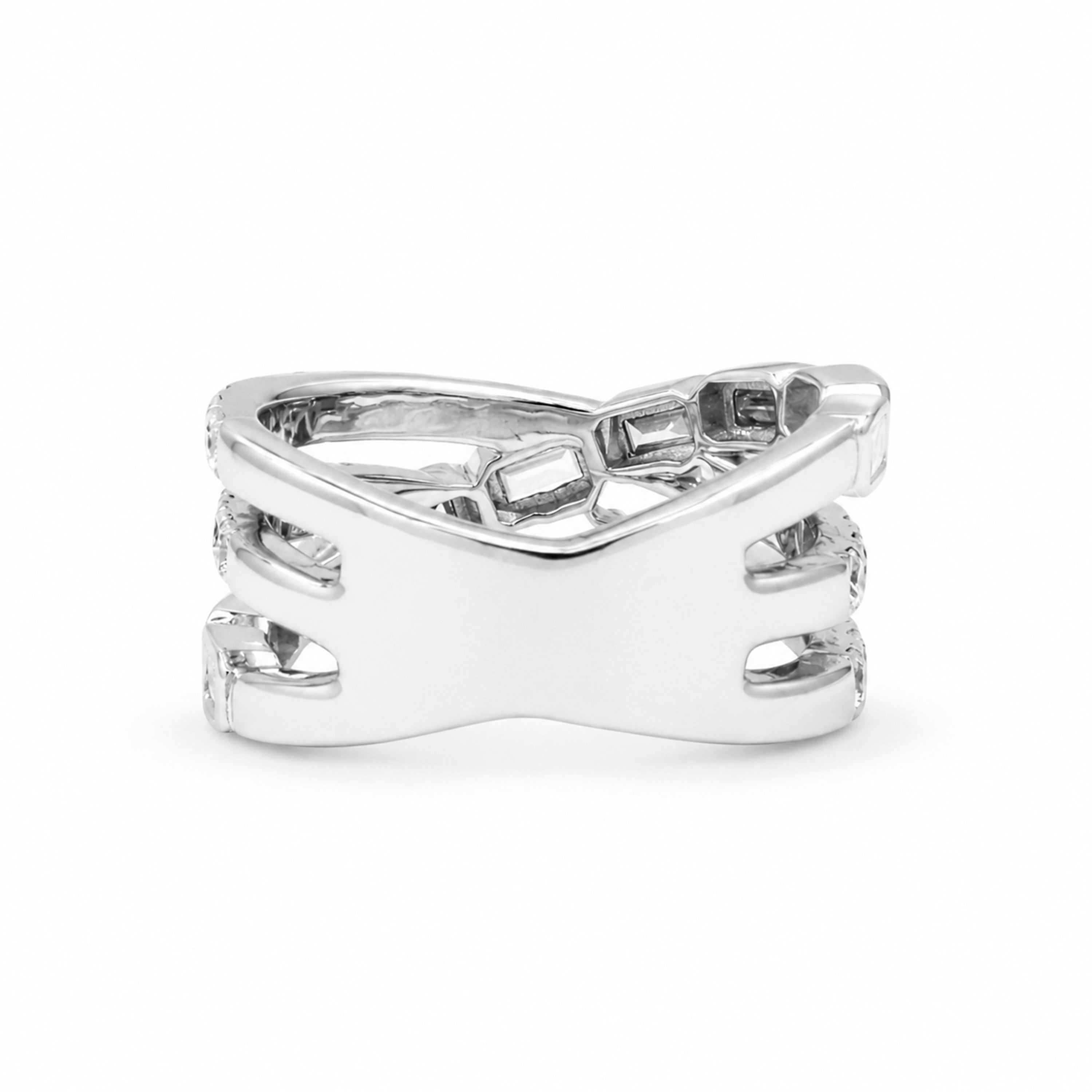 Venturant Lab Grown Diamond (F/VS+) 2.00 carat Round cut Sterling Silver Ring - Sterling Silver