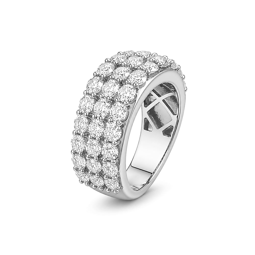 Venturant Lab Grown Diamond (F/VS+) 3.00 carat Round cut Sterling Silver Ring - Sterling Silver
