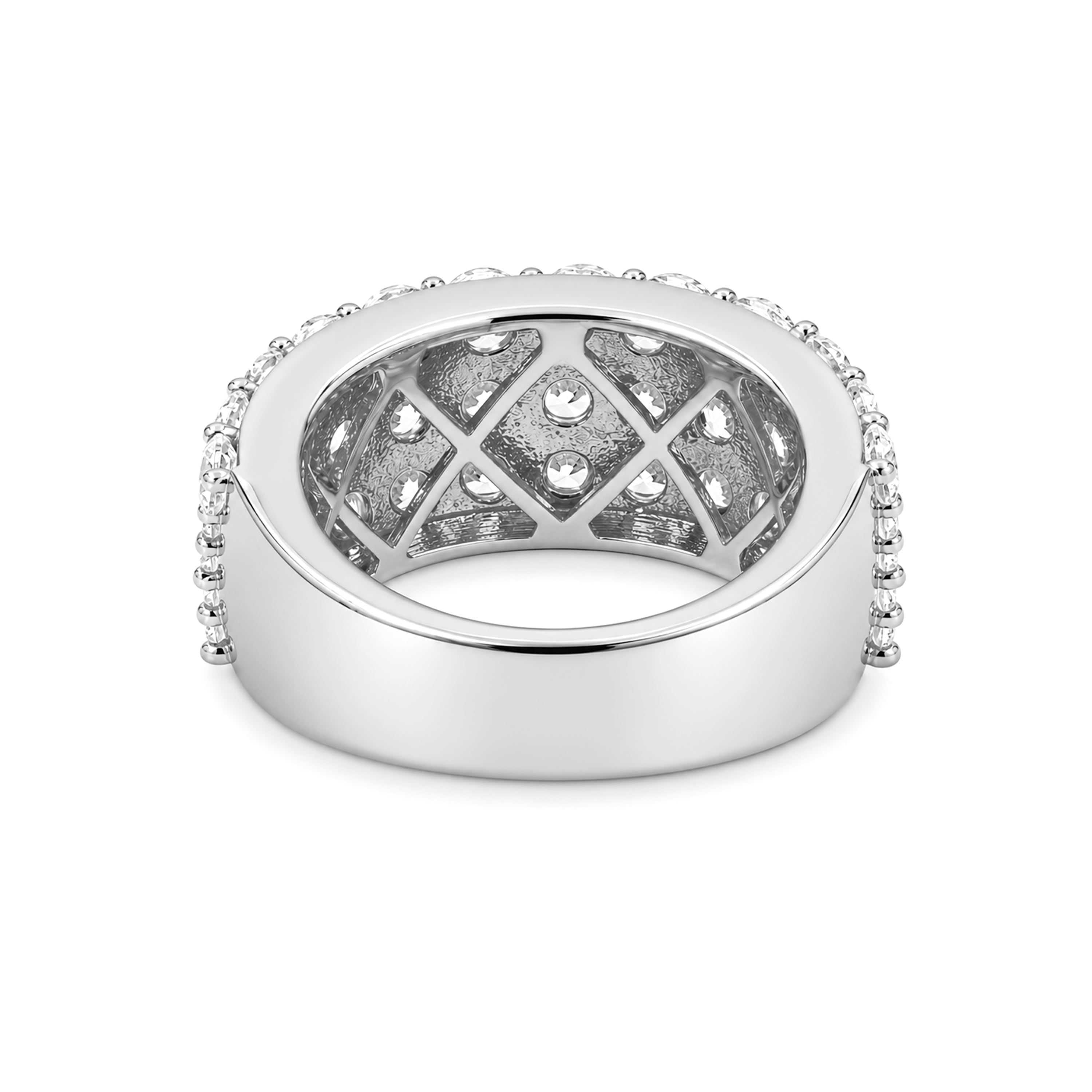 Venturant Lab Grown Diamond (F/VS+) 3.00 carat Round cut Sterling Silver Ring - Sterling Silver