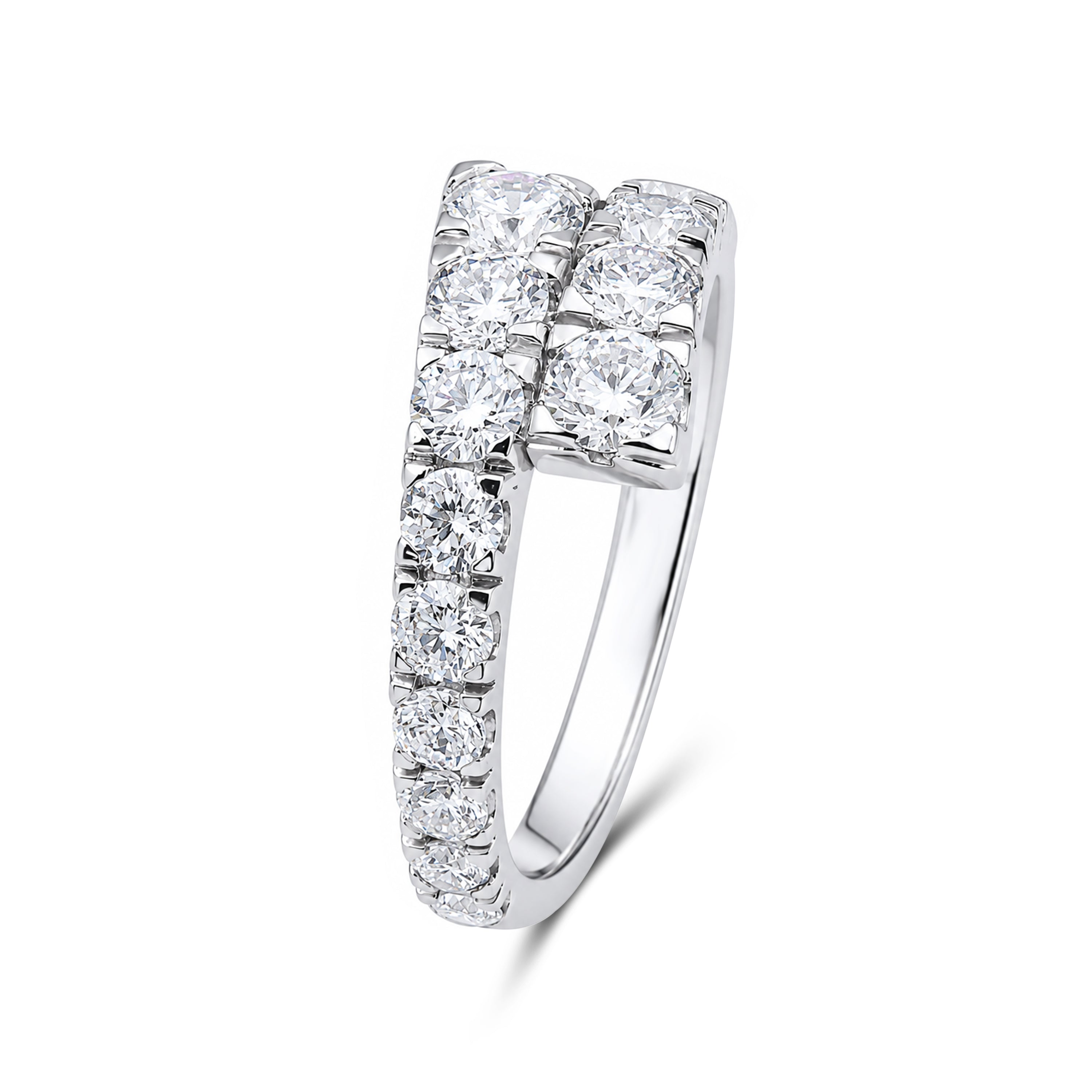 Venturant Lab Grown Diamond (F/VS+) 2.00 carat Round cut Sterling Silver Ring - Sterling Silver