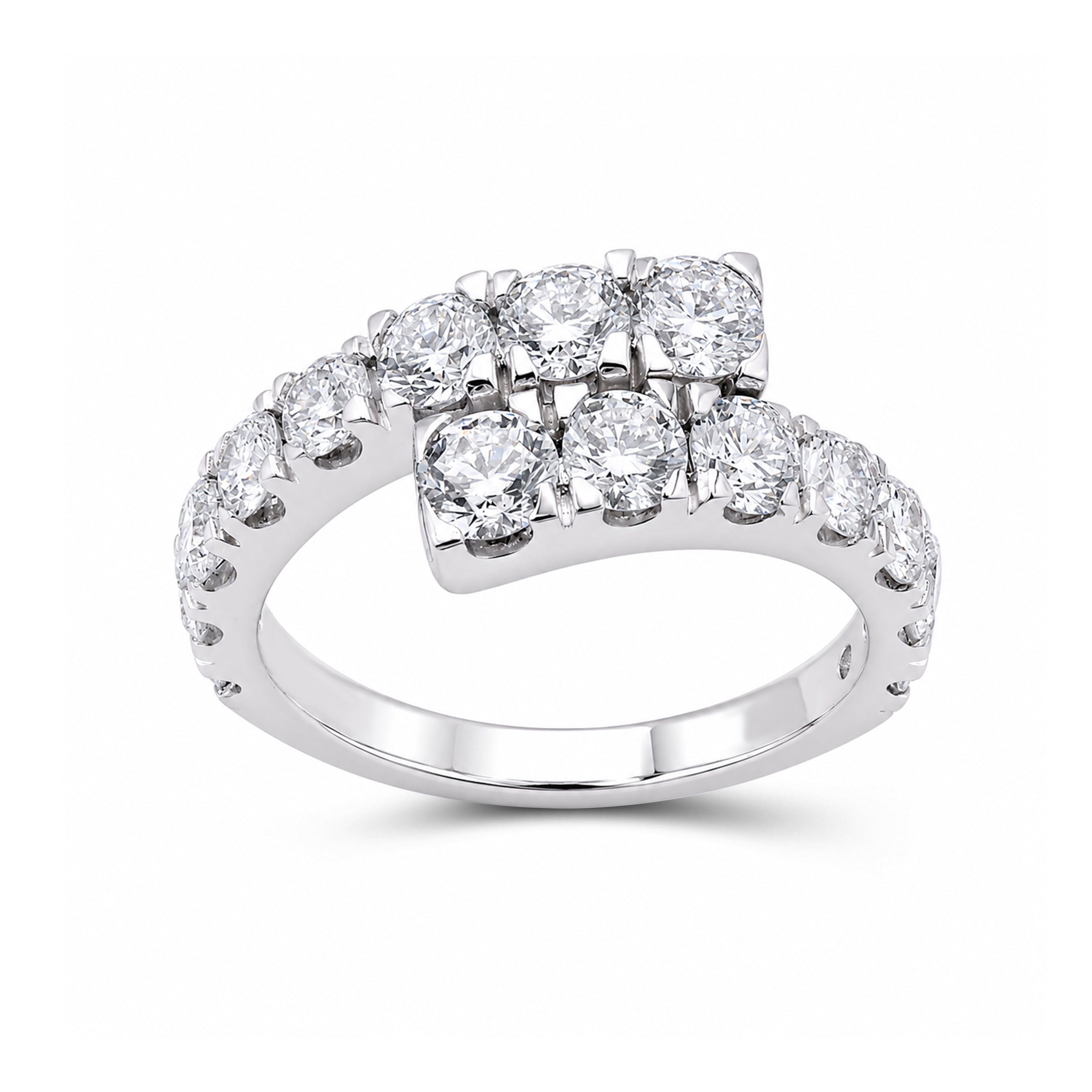 Venturant Lab Grown Diamond (F/VS+) 2.00 carat Round cut Sterling Silver Ring - Sterling Silver