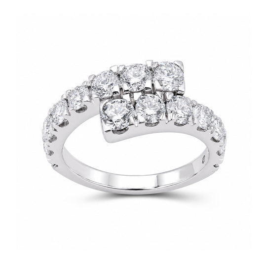 Venturant Lab Grown Diamond (F/VS+) 2.00 carat Round cut Sterling Silver Ring - Sterling Silver