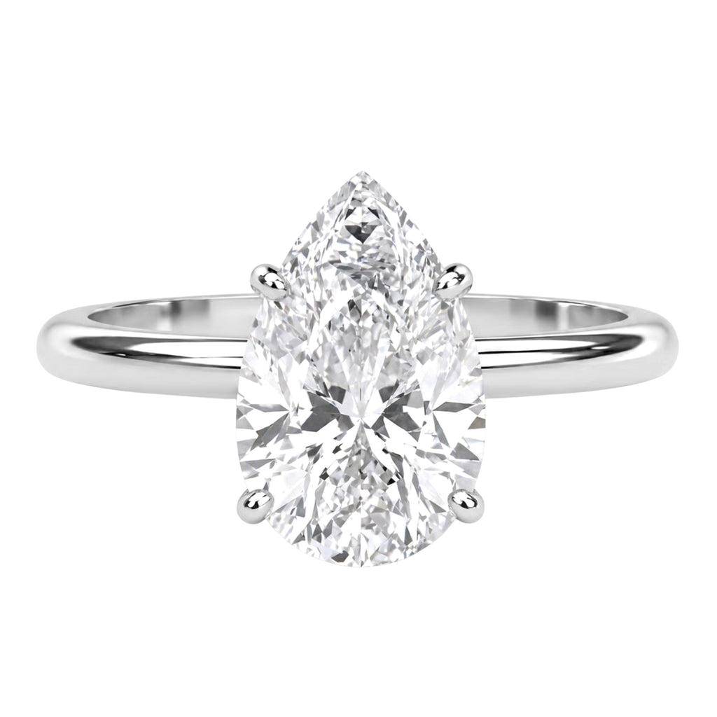 Venturant 1.00-6.00 Carat T.W. IGI certified Pear-cut Lab Grown Diamond (D/VS) 14K Gold Solitaire Ring - Assorted Colors, Sizes & Carat