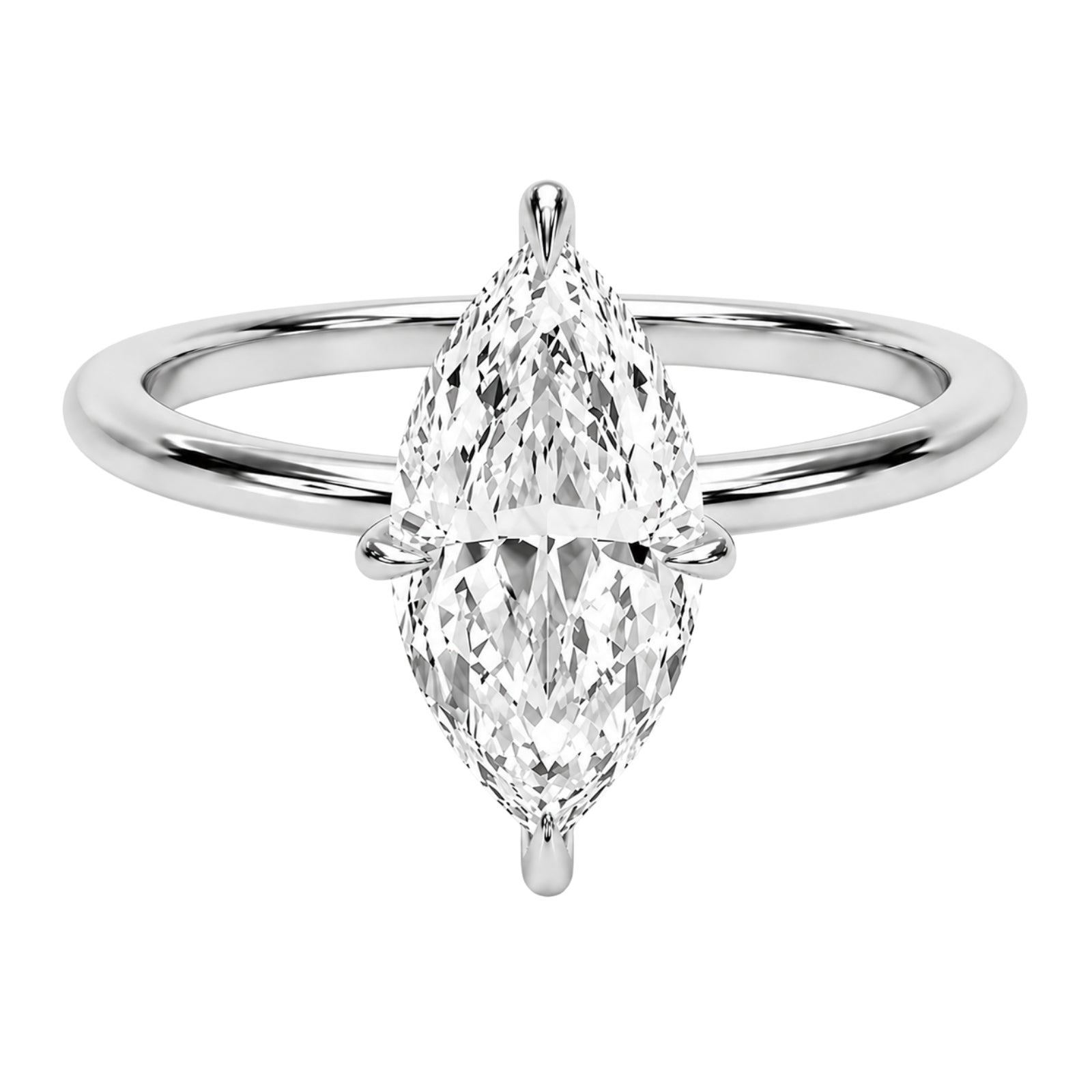 Venturant 1.00-6.00 Carat T.W. IGI certified Marquise-cut Lab Grown Diamond (D/VS) 14K Gold Solitaire Ring - Assorted Colors, Sizes & Carat