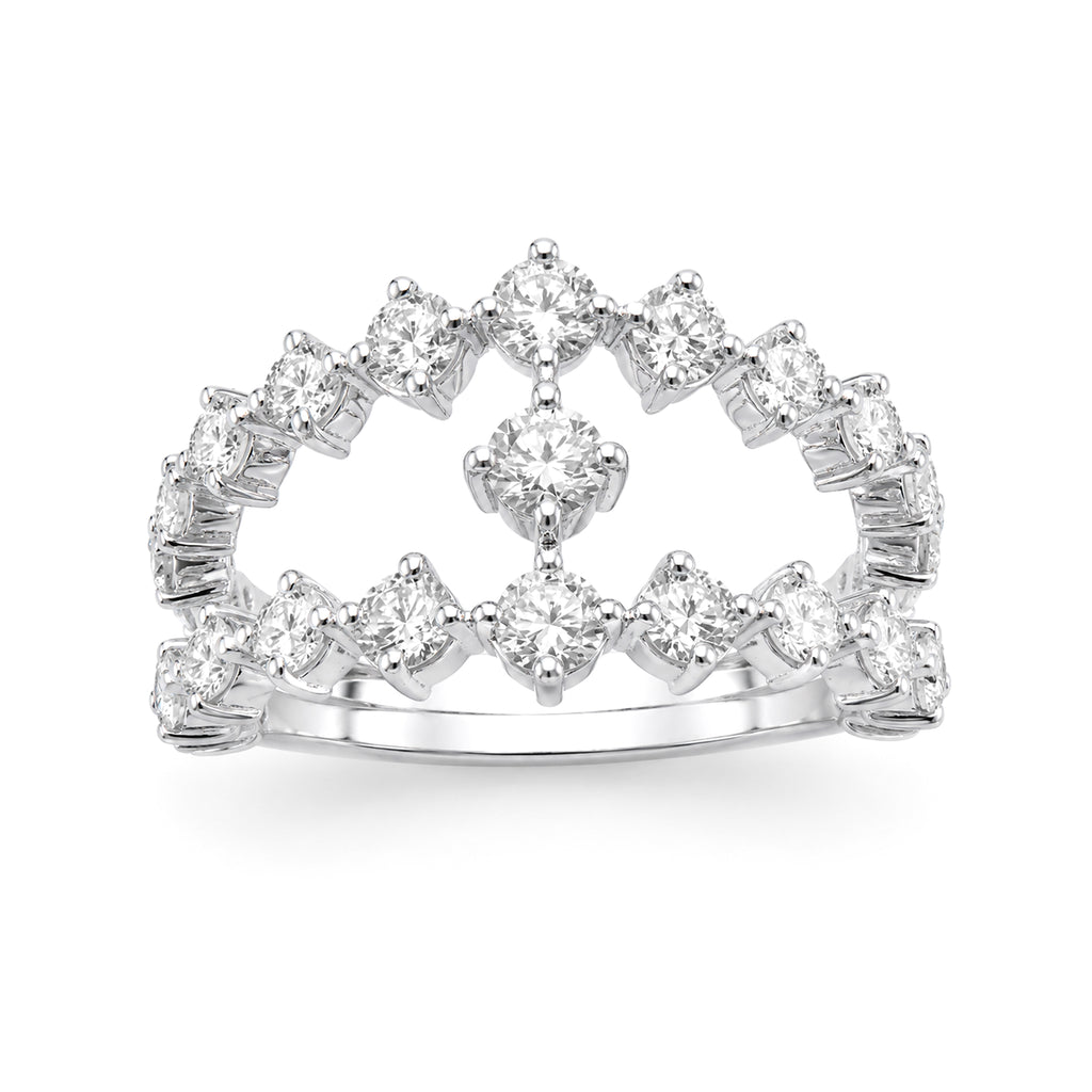 Venturant Lab Grown Diamond (F/VS+) 2.00 carat Round cut Sterling Silver Ring - Sterling Silver | Gold over Silver