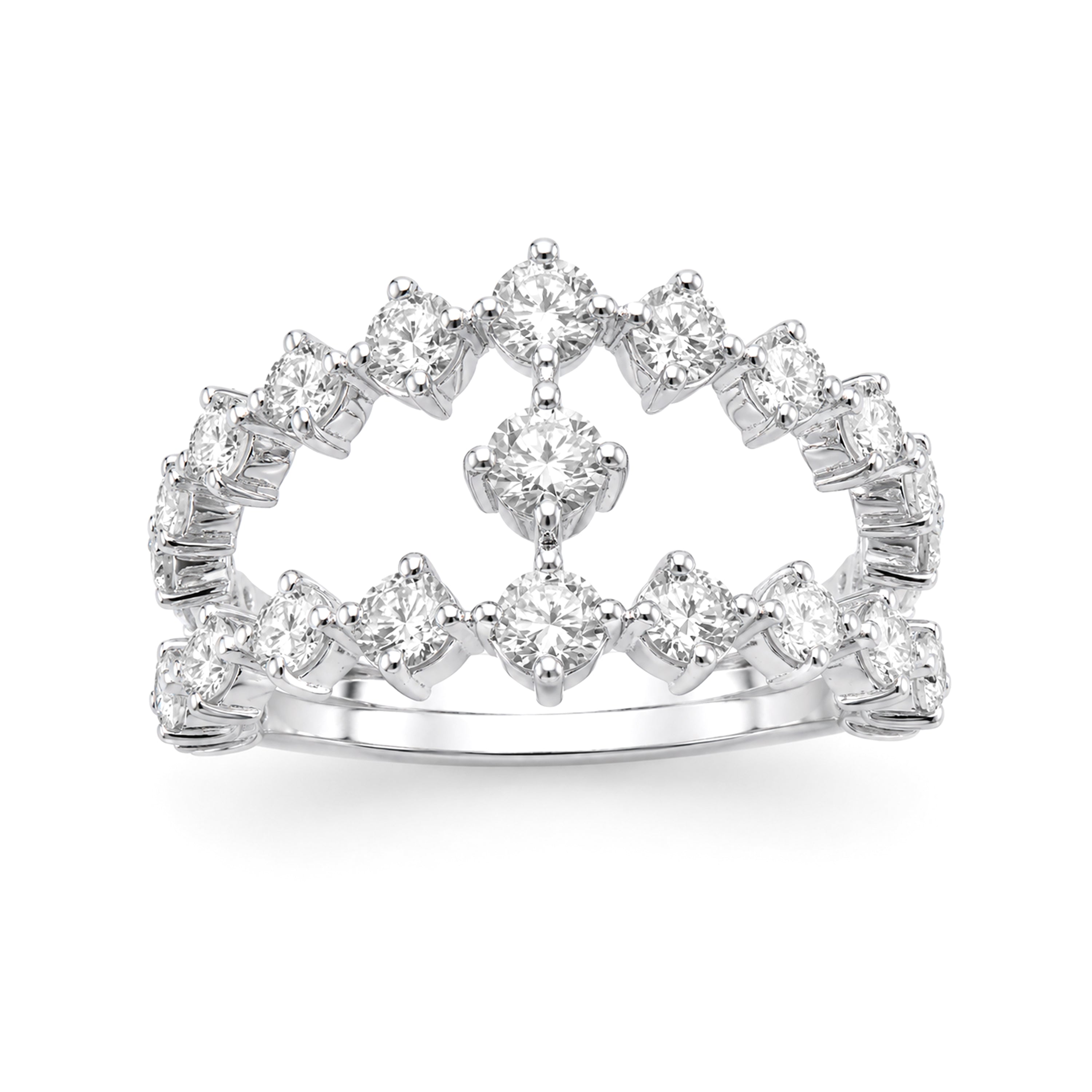 Venturant Lab Grown Diamond (F/VS+) 2.00 carat Round cut Sterling Silver Ring - Sterling Silver | Gold over Silver