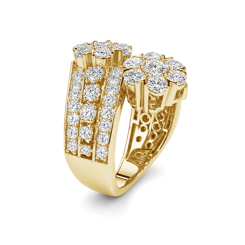 Venturant Lab Grown Diamond (F/VS+) 3.00 carat Round cut Sterling Silver Ring - Sterling Silver | Gold over Silver